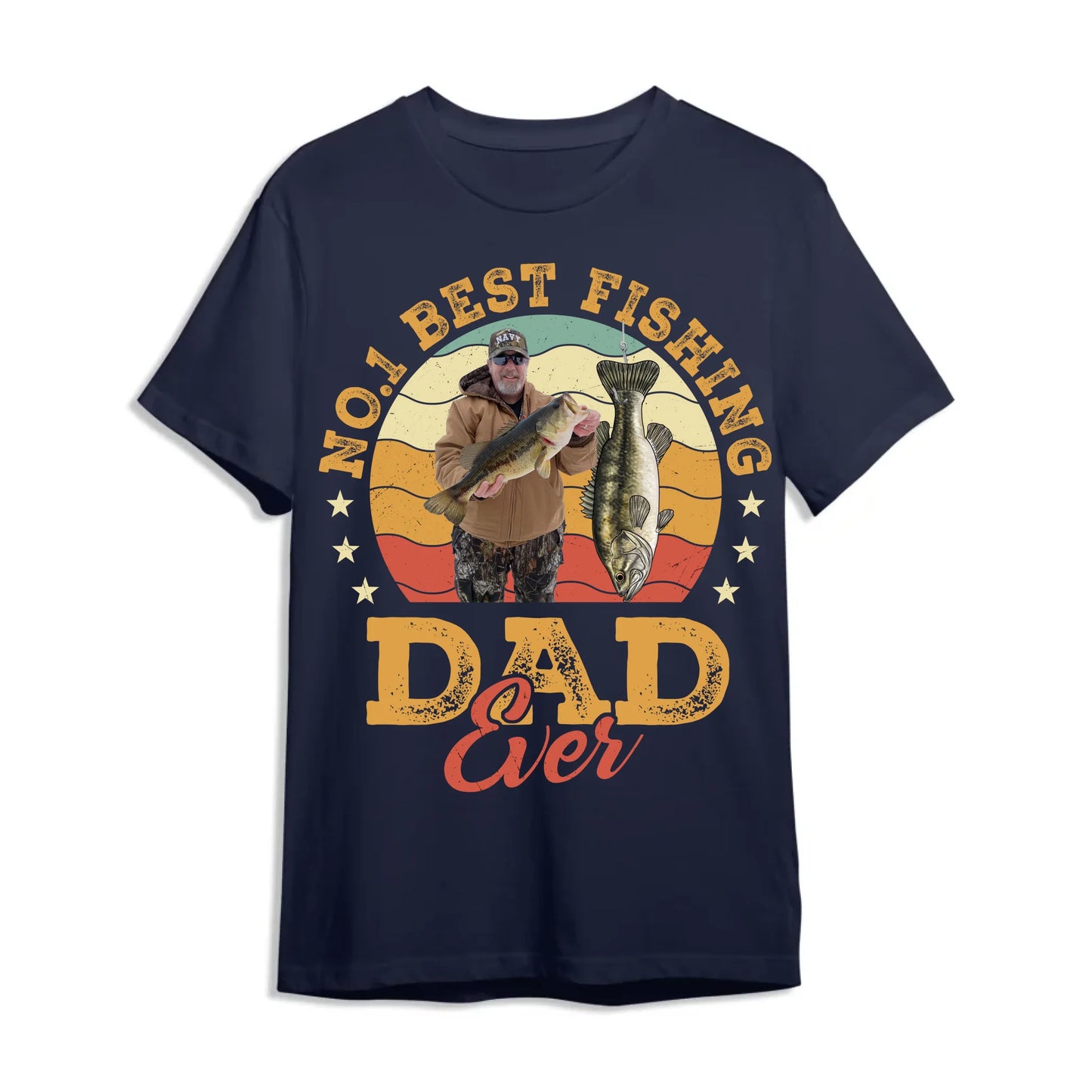 No.1 Best Fishing Dad Ever, Personalized Dad Photo and Choose Fish - Custom Choo