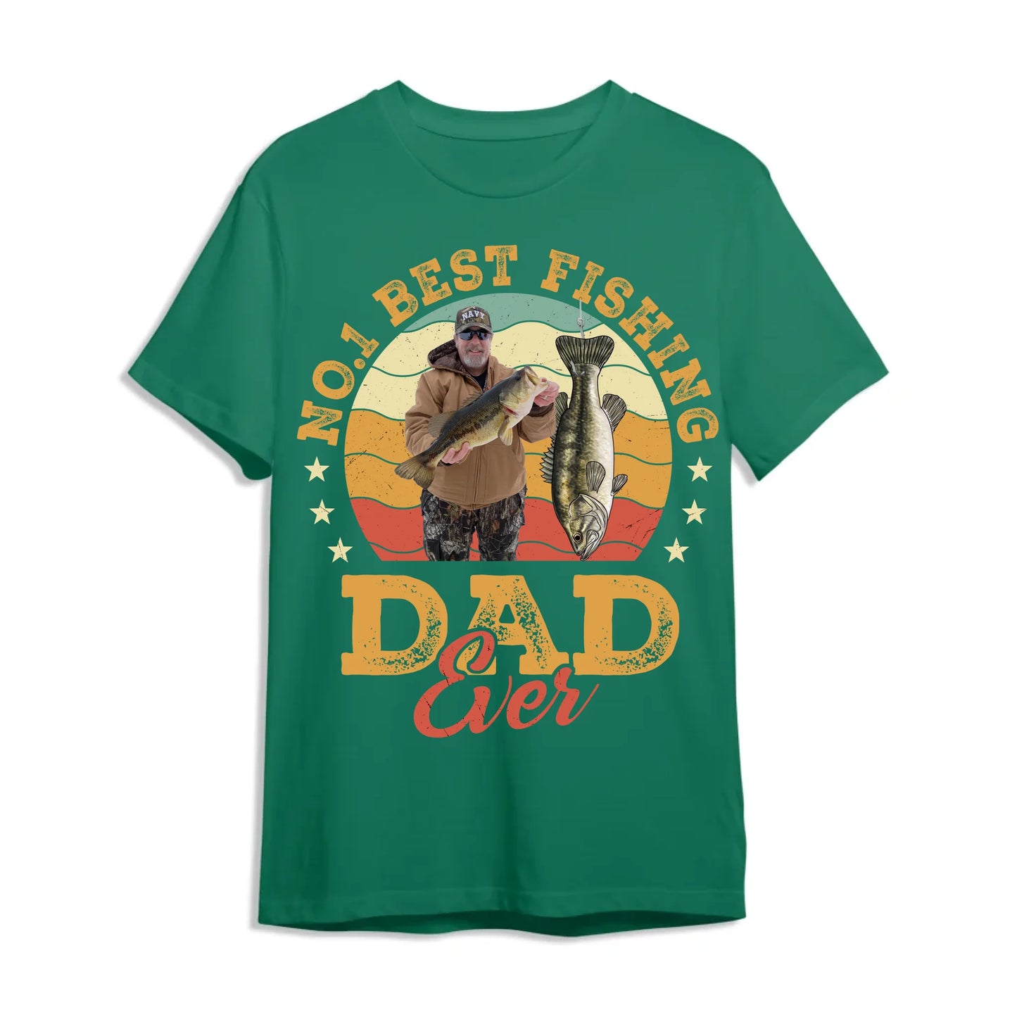 No.1 Best Fishing Dad Ever, Personalized Dad Photo and Choose Fish - Custom Choo