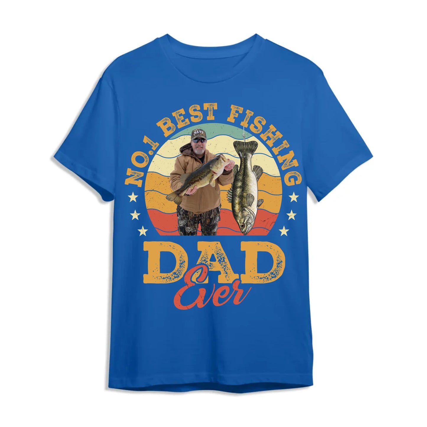 No.1 Best Fishing Dad Ever, Personalized Dad Photo and Choose Fish - Custom Choo