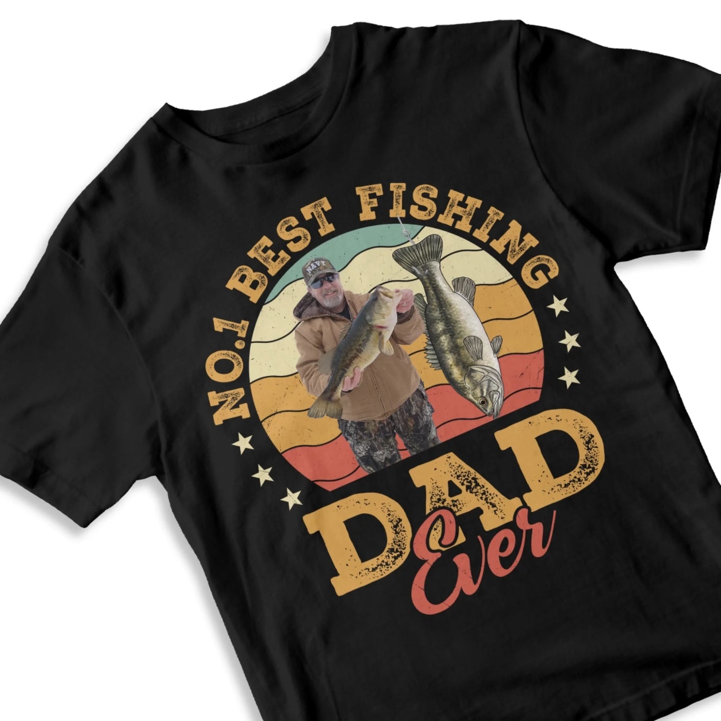 No.1 Best Fishing Dad Ever, Personalized Dad Photo and Choose Fish - Custom Choo