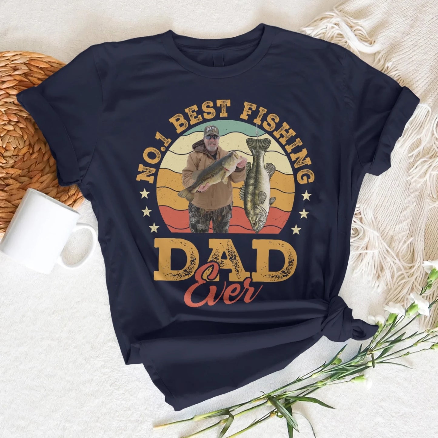 No.1 Best Fishing Dad Ever, Personalized Dad Photo and Choose Fish - Custom Choo