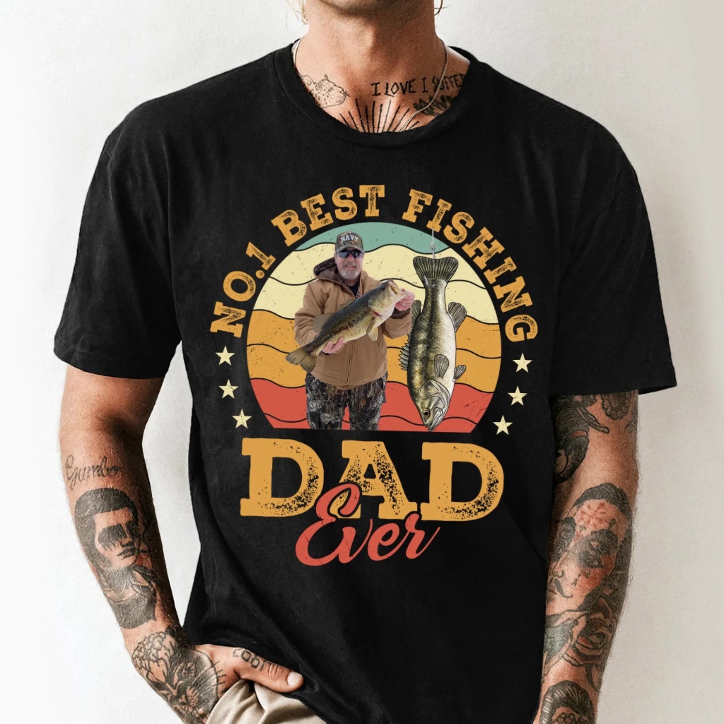 No.1 Best Fishing Dad Ever, Personalized Dad Photo and Choose Fish - Custom Choo