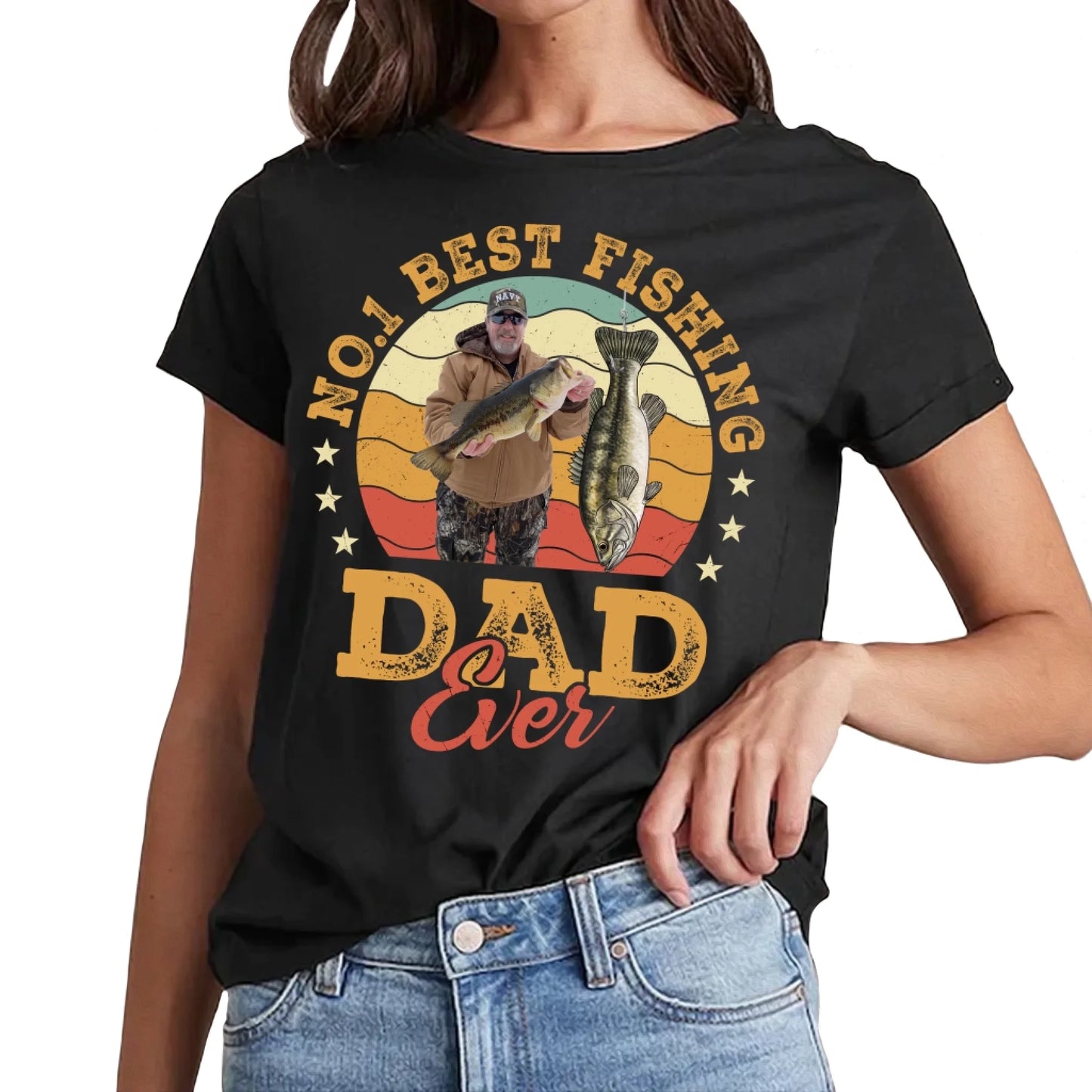 No.1 Best Fishing Dad Ever, Personalized Dad Photo and Choose Fish - Custom Choo