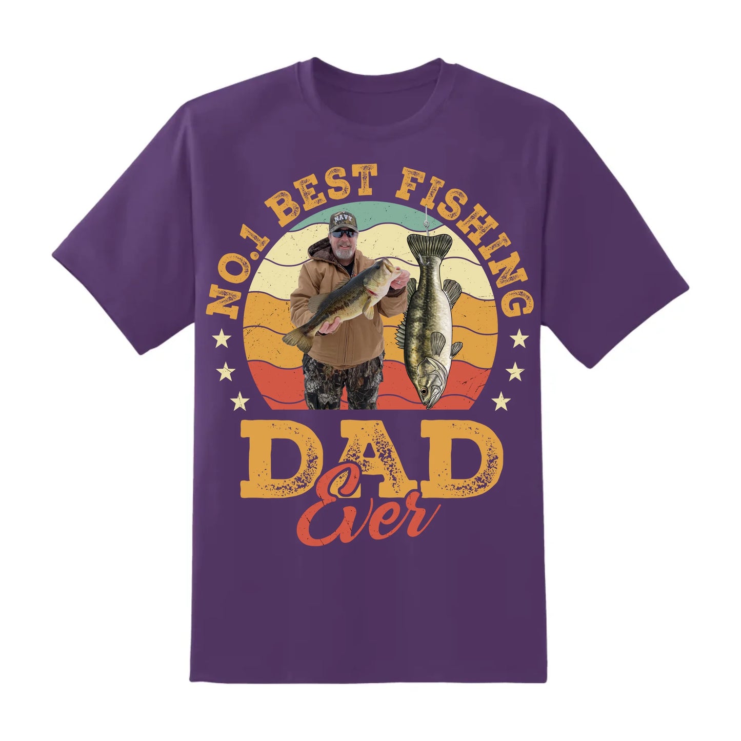 No.1 Best Fishing Dad Ever, Personalized Dad Photo and Choose Fish - Custom Choo