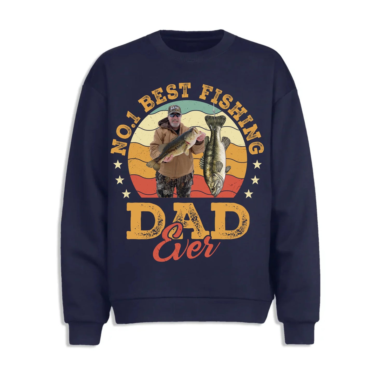 No.1 Best Fishing Dad Ever, Personalized Dad Photo and Choose Fish - Custom Choo