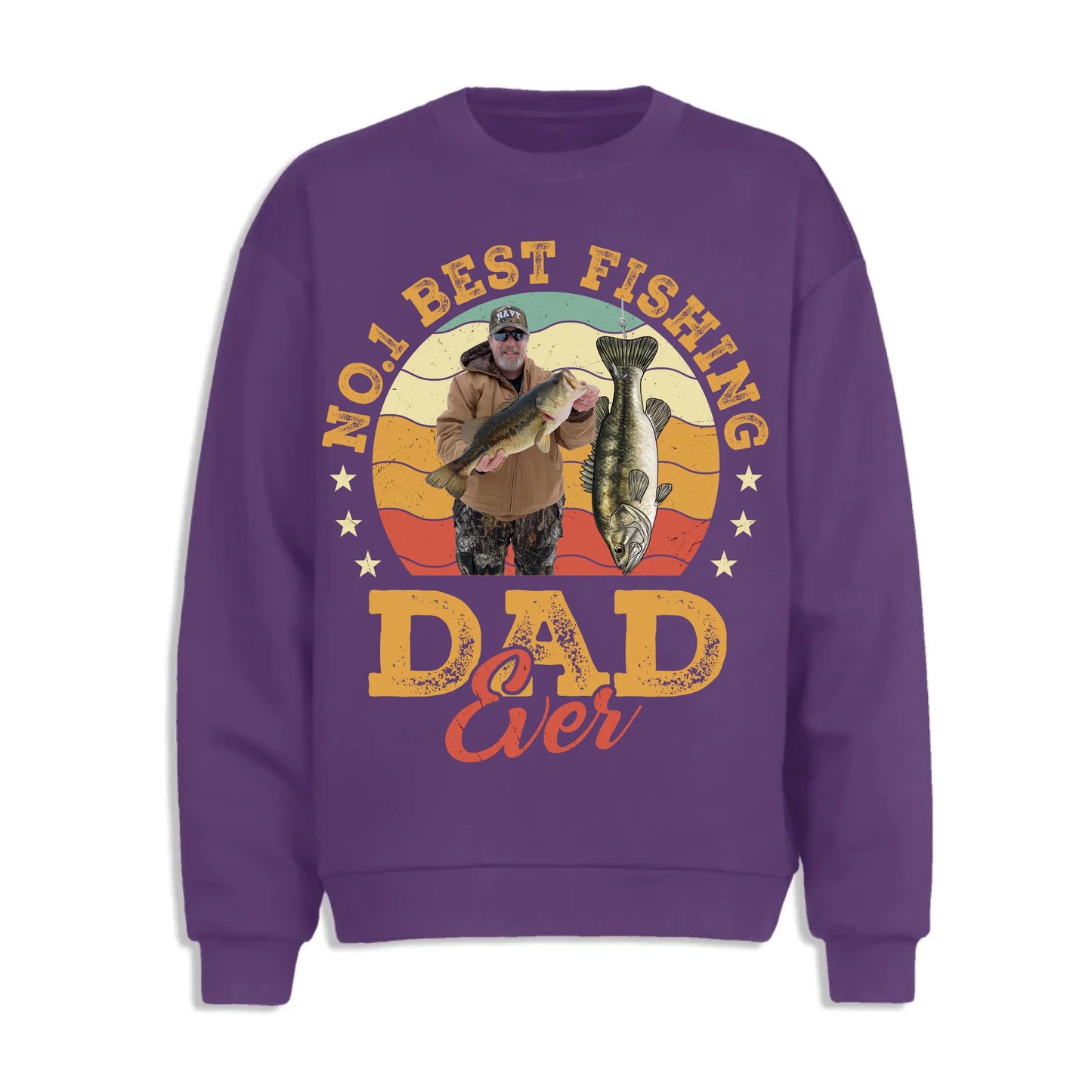 No.1 Best Fishing Dad Ever, Personalized Dad Photo and Choose Fish - Custom Choo