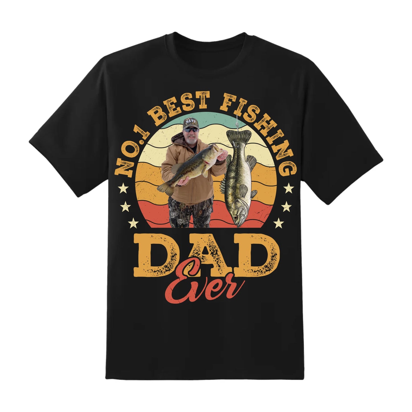 No.1 Best Fishing Dad Ever, Personalized Dad Photo and Choose Fish - Custom Choo