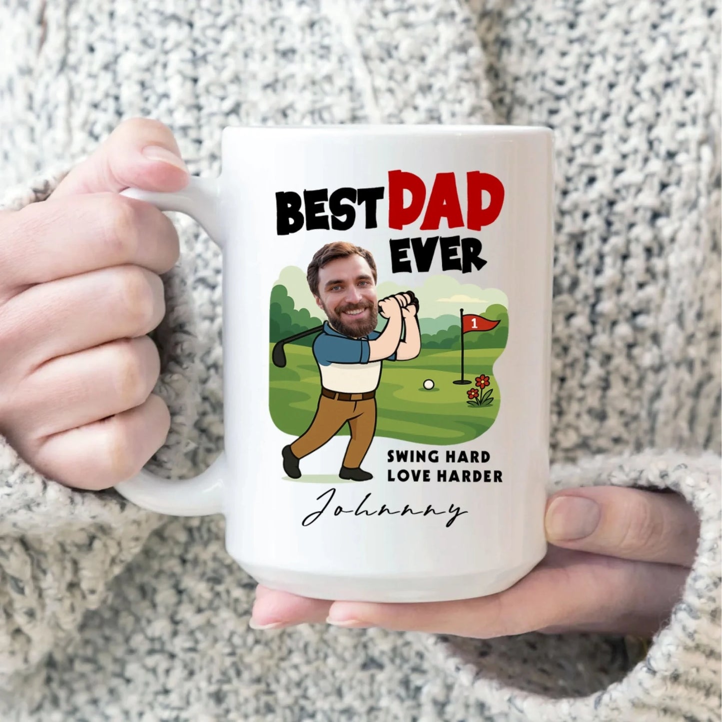 Best Dad Ever, Personalized Face, Gift Mug Funny For Dad. - Custom Choo