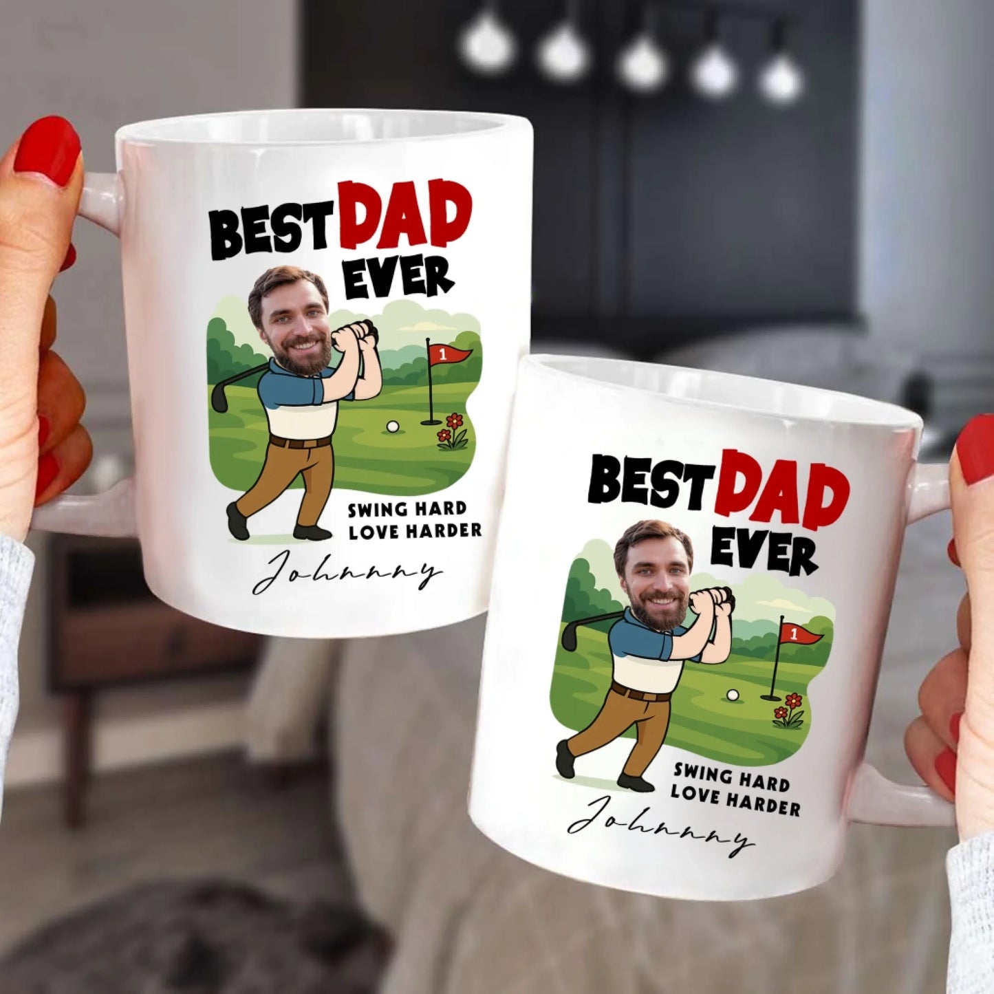 Best Dad Ever, Personalized Face, Gift Mug Funny For Dad. - Custom Choo