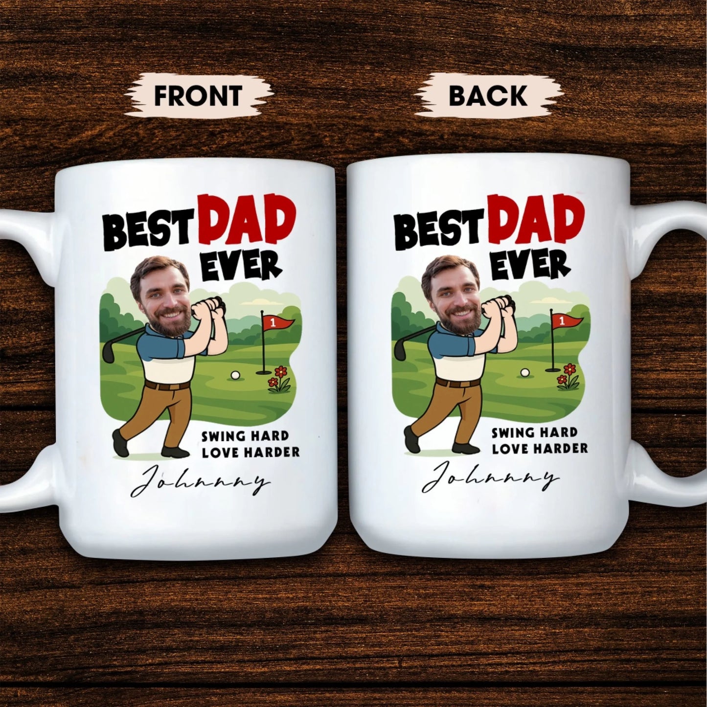 Best Dad Ever, Personalized Face, Gift Mug Funny For Dad. - Custom Choo