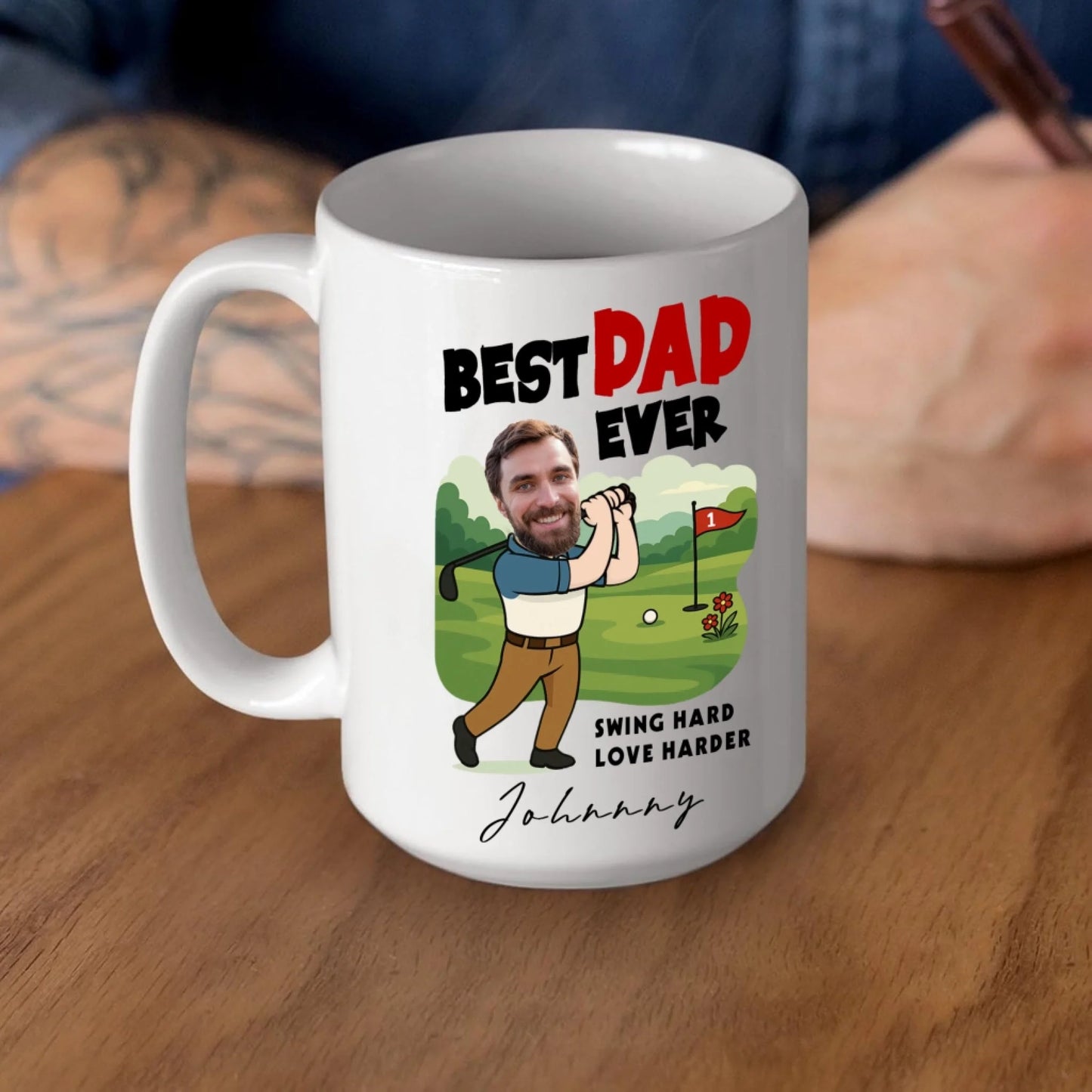 Best Dad Ever, Personalized Face, Gift Mug Funny For Dad. - Custom Choo