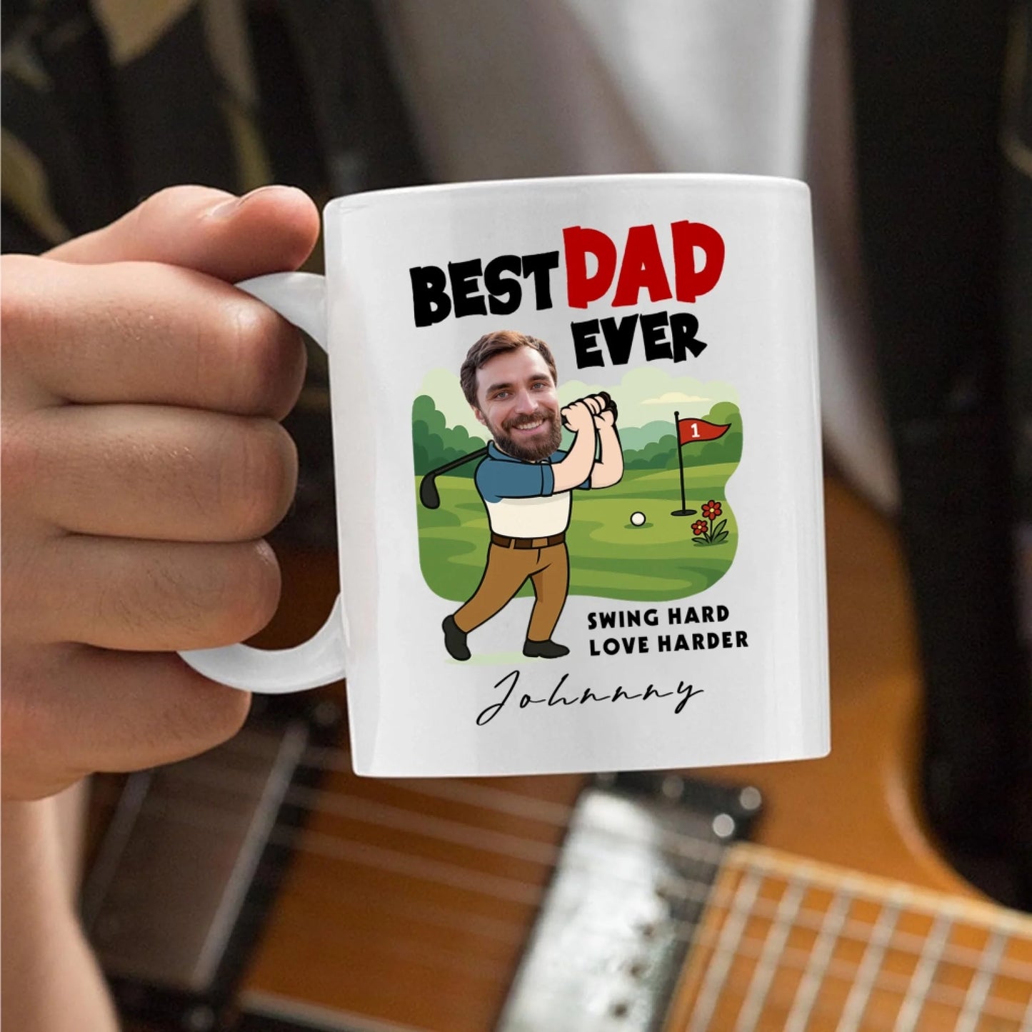 Best Dad Ever, Personalized Face, Gift Mug Funny For Dad. - Custom Choo