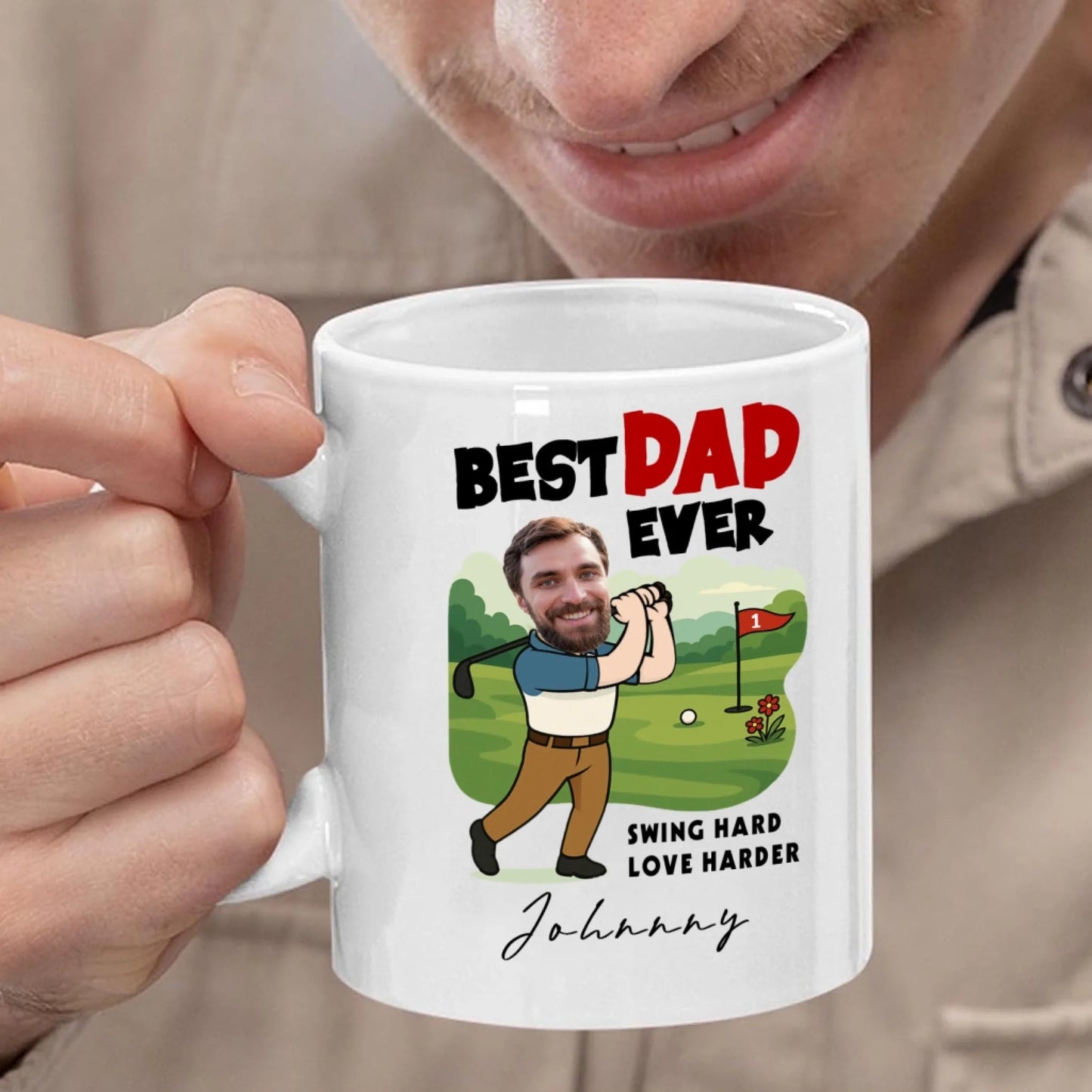 Best Dad Ever, Personalized Face, Gift Mug Funny For Dad. - Custom Choo