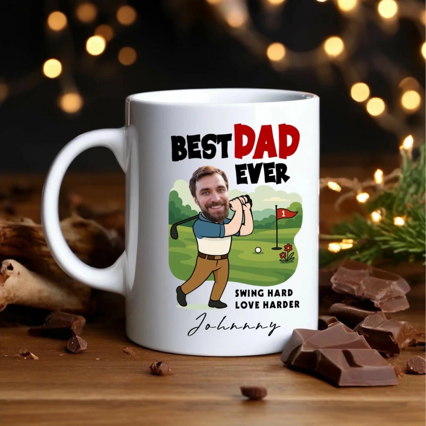 Best Dad Ever, Personalized Face, Gift Mug Funny For Dad. - Custom Choo