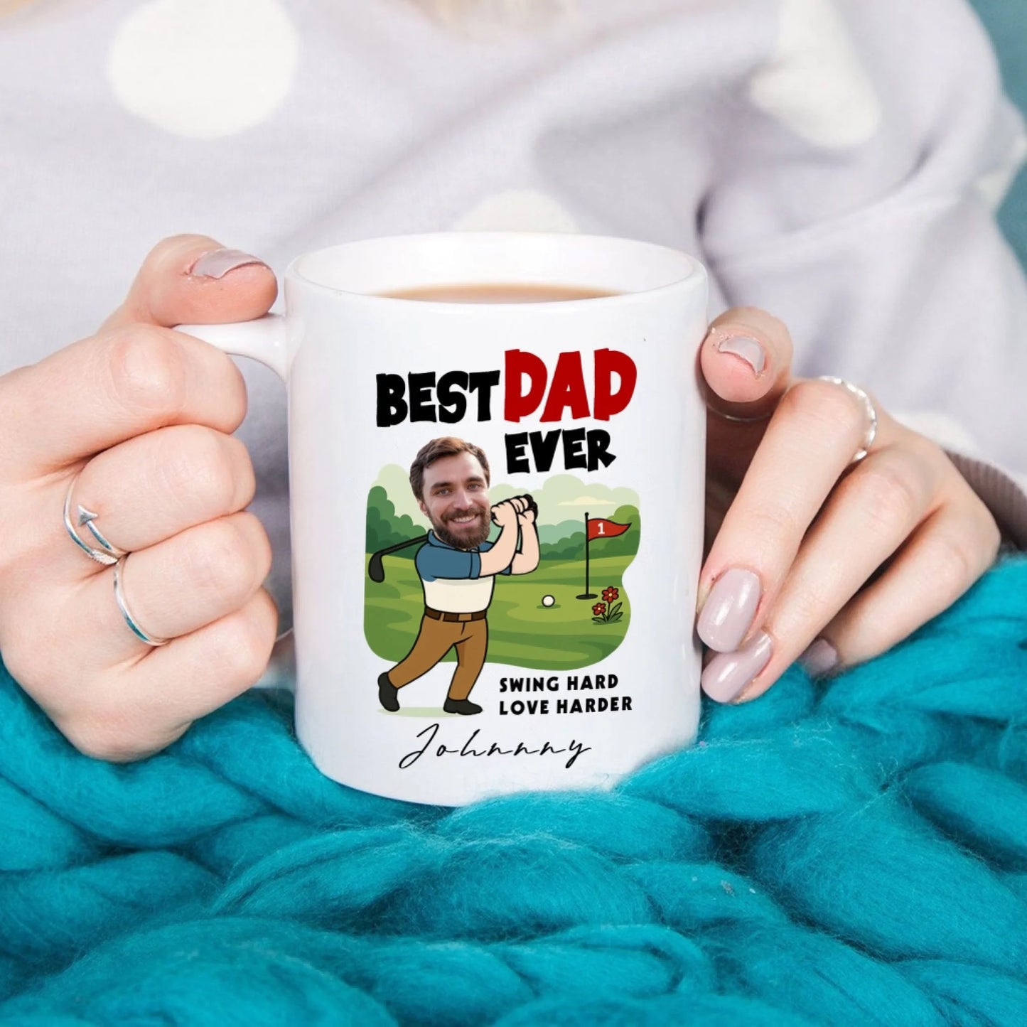 Best Dad Ever, Personalized Face, Gift Mug Funny For Dad. - Custom Choo