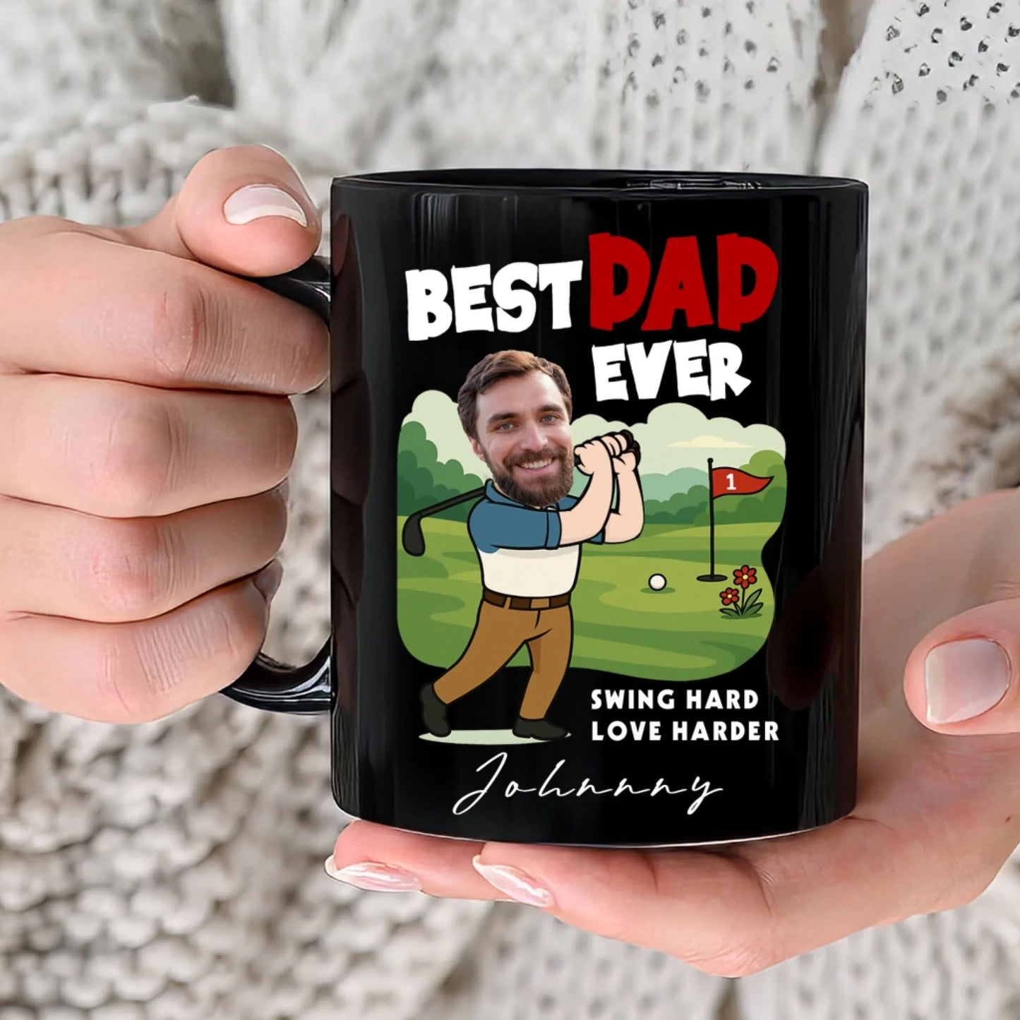 Best Dad Ever, Personalized Face, Gift Mug Funny For Dad. - Custom Choo