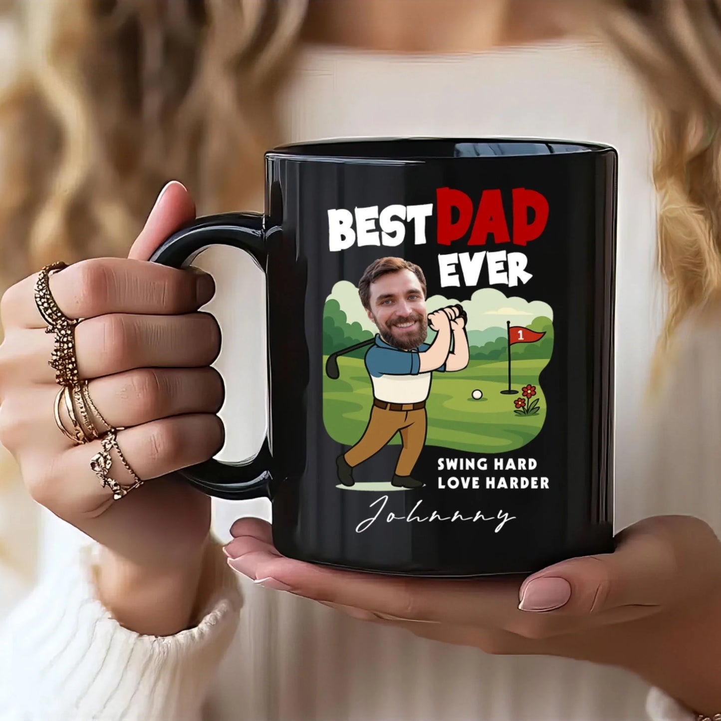 Best Dad Ever, Personalized Face, Gift Mug Funny For Dad. - Custom Choo