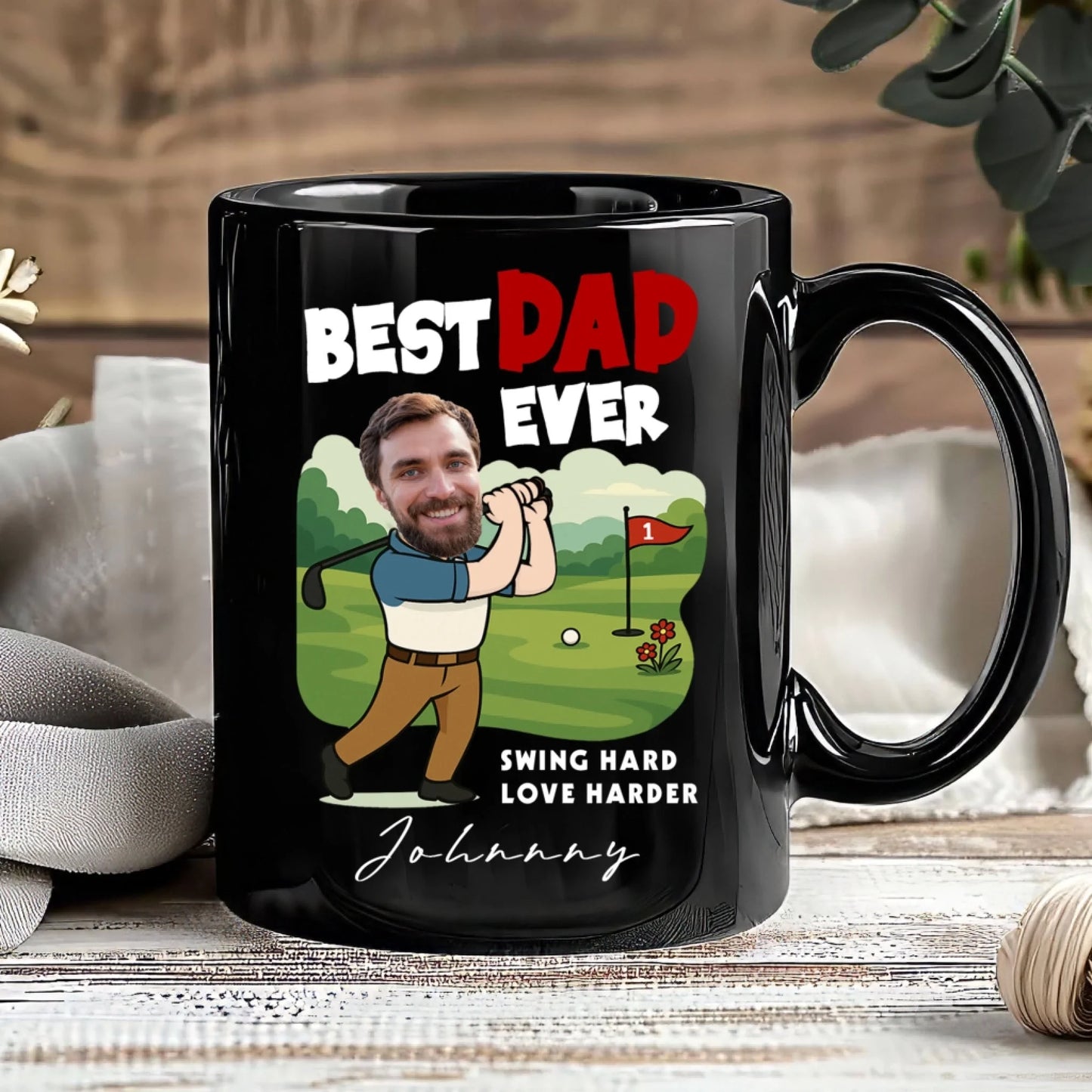 Best Dad Ever, Personalized Face, Gift Mug Funny For Dad. - Custom Choo