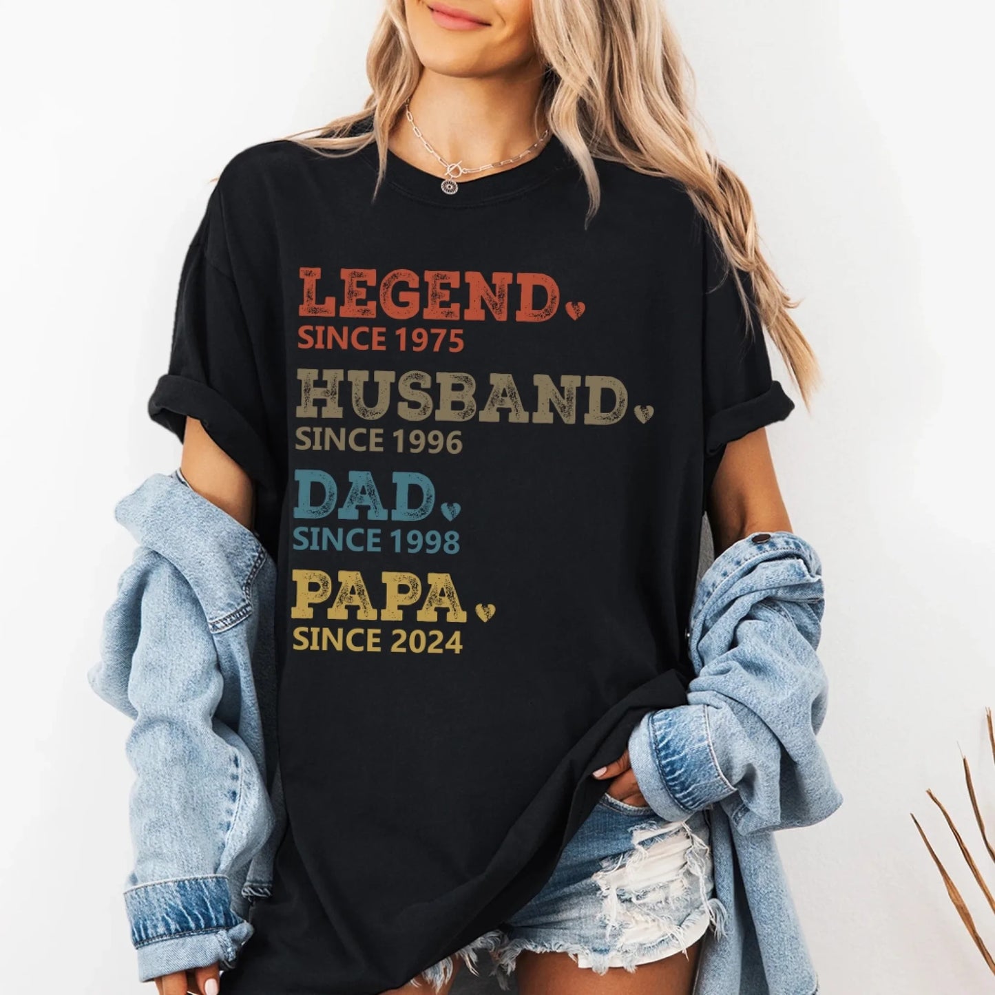 Custom Dad with Years Shirt, Papa With Year, Gift For Husband, Father's Day Gift - Custom Choo