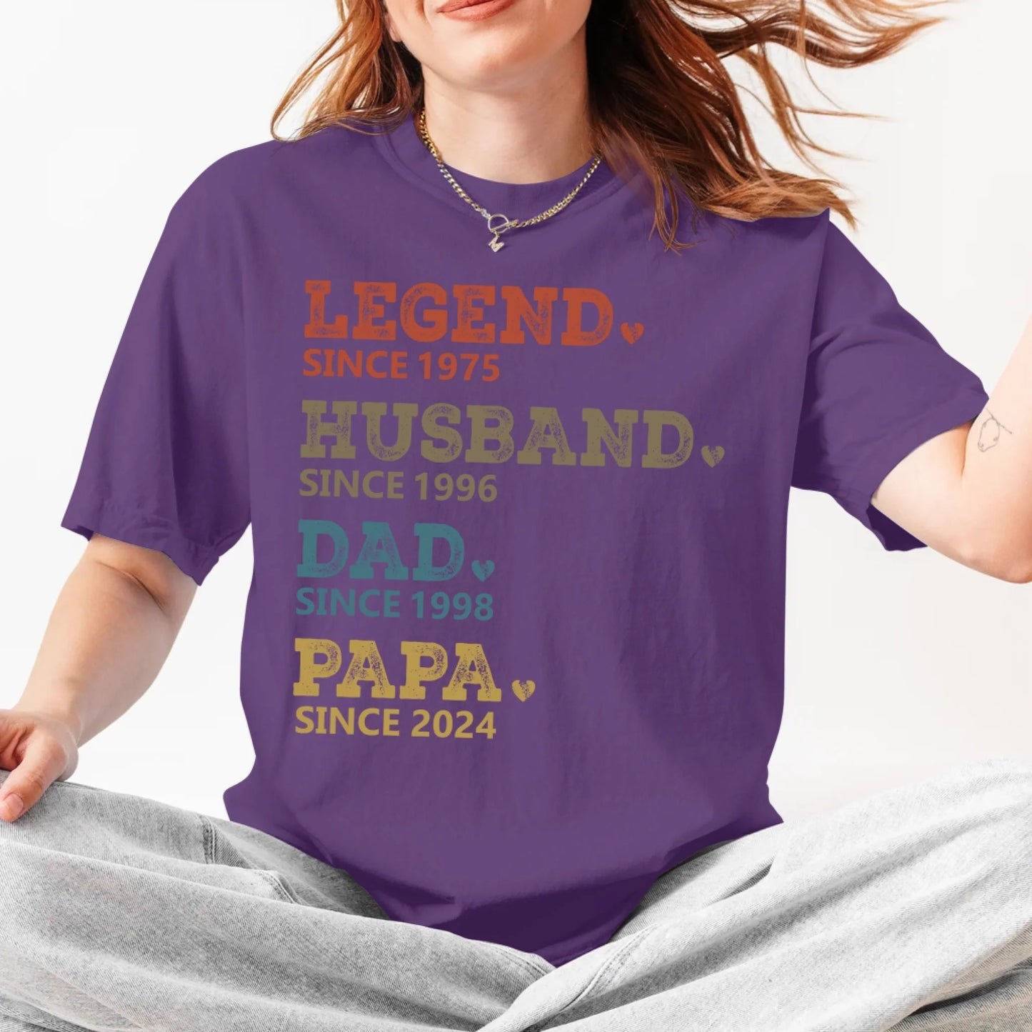 Custom Dad with Years Shirt, Papa With Year, Gift For Husband, Father's Day Gift - Custom Choo