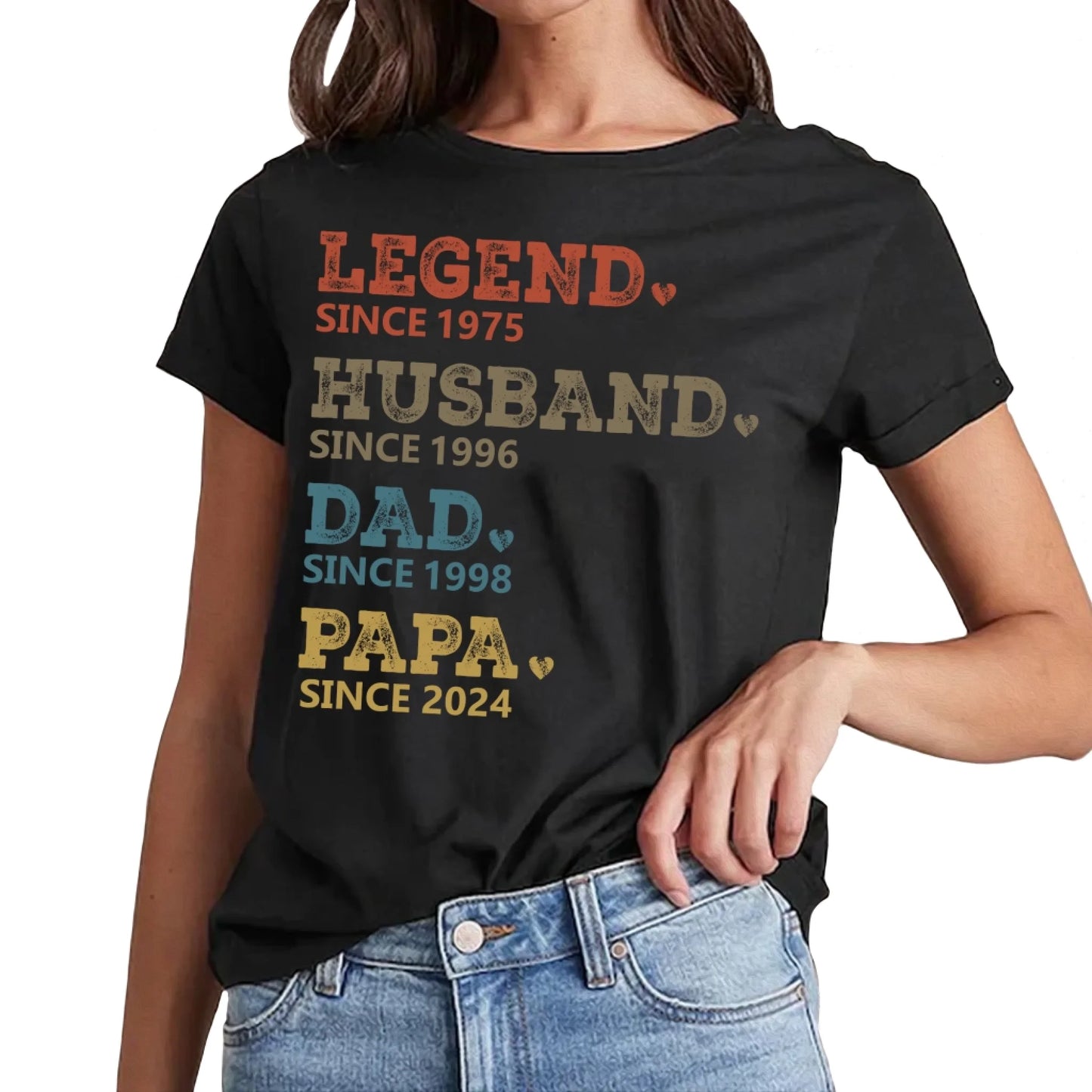 Custom Dad with Years Shirt, Papa With Year, Gift For Husband, Father's Day Gift - Custom Choo