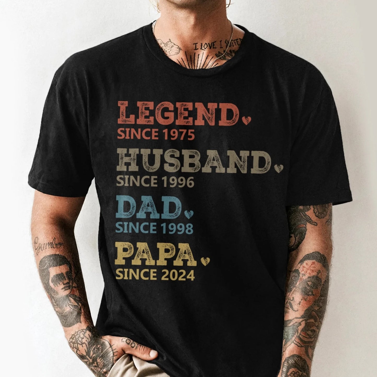 Custom Dad with Years Shirt, Papa With Year, Gift For Husband, Father's Day Gift - Custom Choo