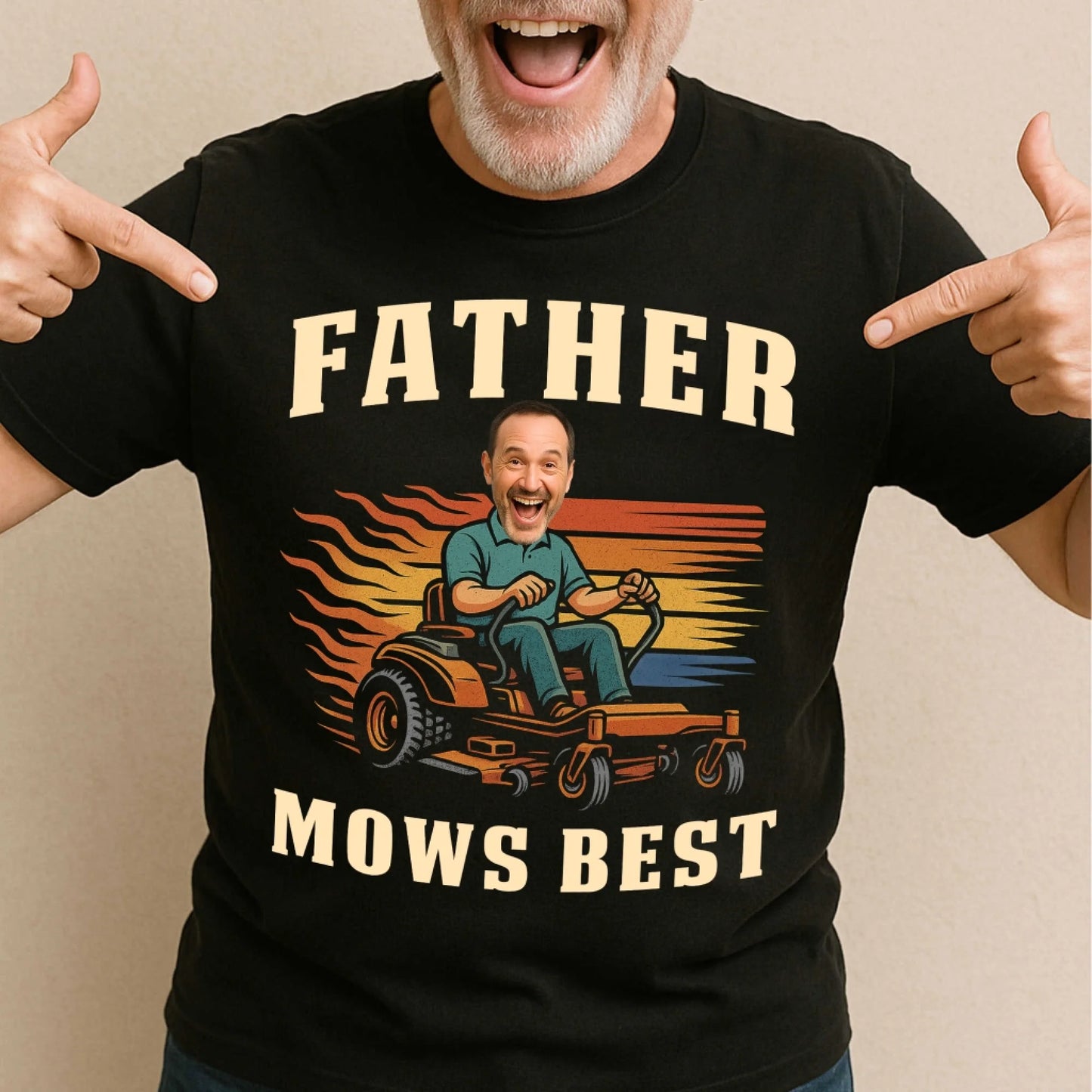 Personalized Photo Dad, Father Mows Best Shirt, Funny Lawn Mowing Dad Shirt, Father’s Day Gift - Custom Choo