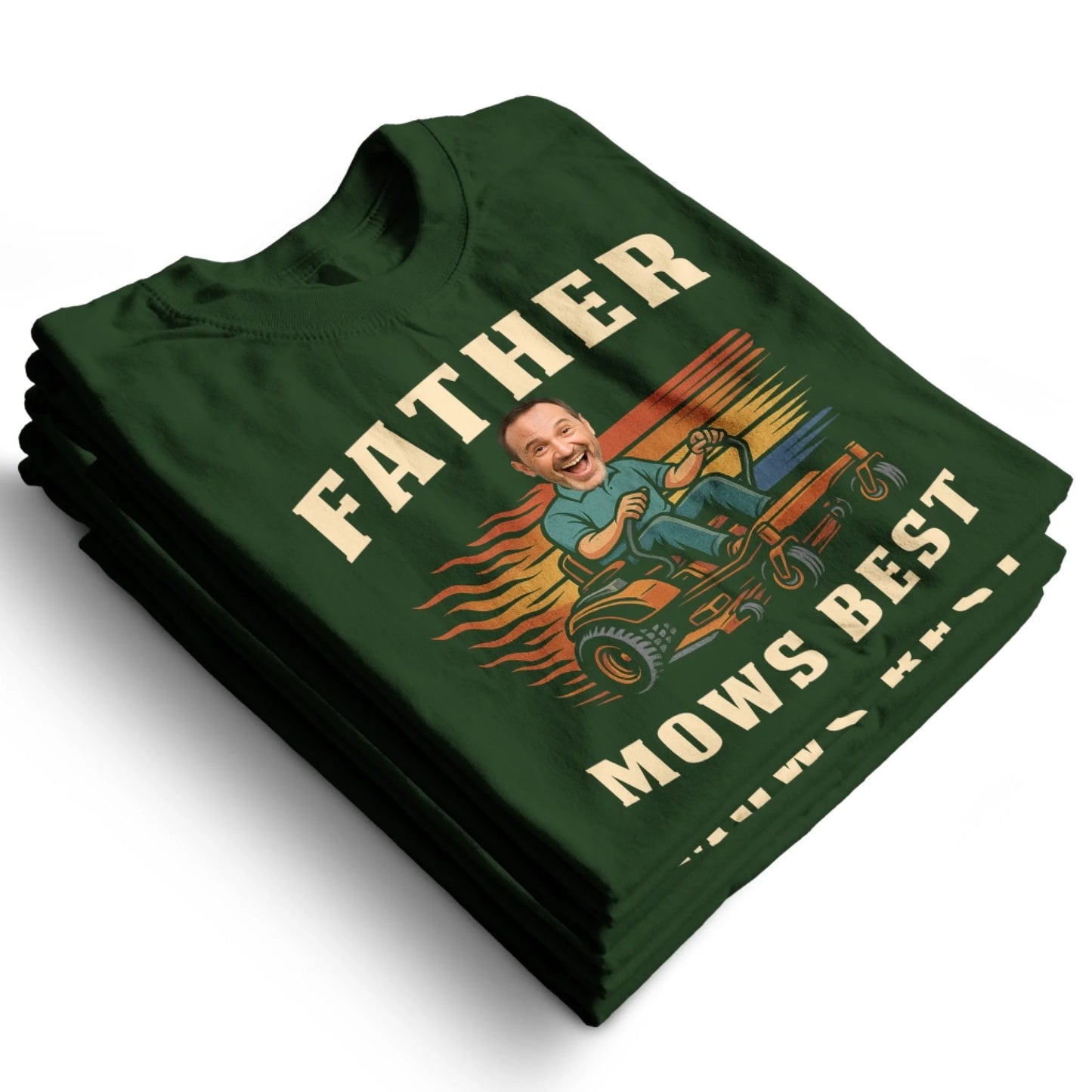 Personalized Photo Dad, Father Mows Best Shirt, Funny Lawn Mowing Dad Shirt, Father’s Day Gift - Custom Choo