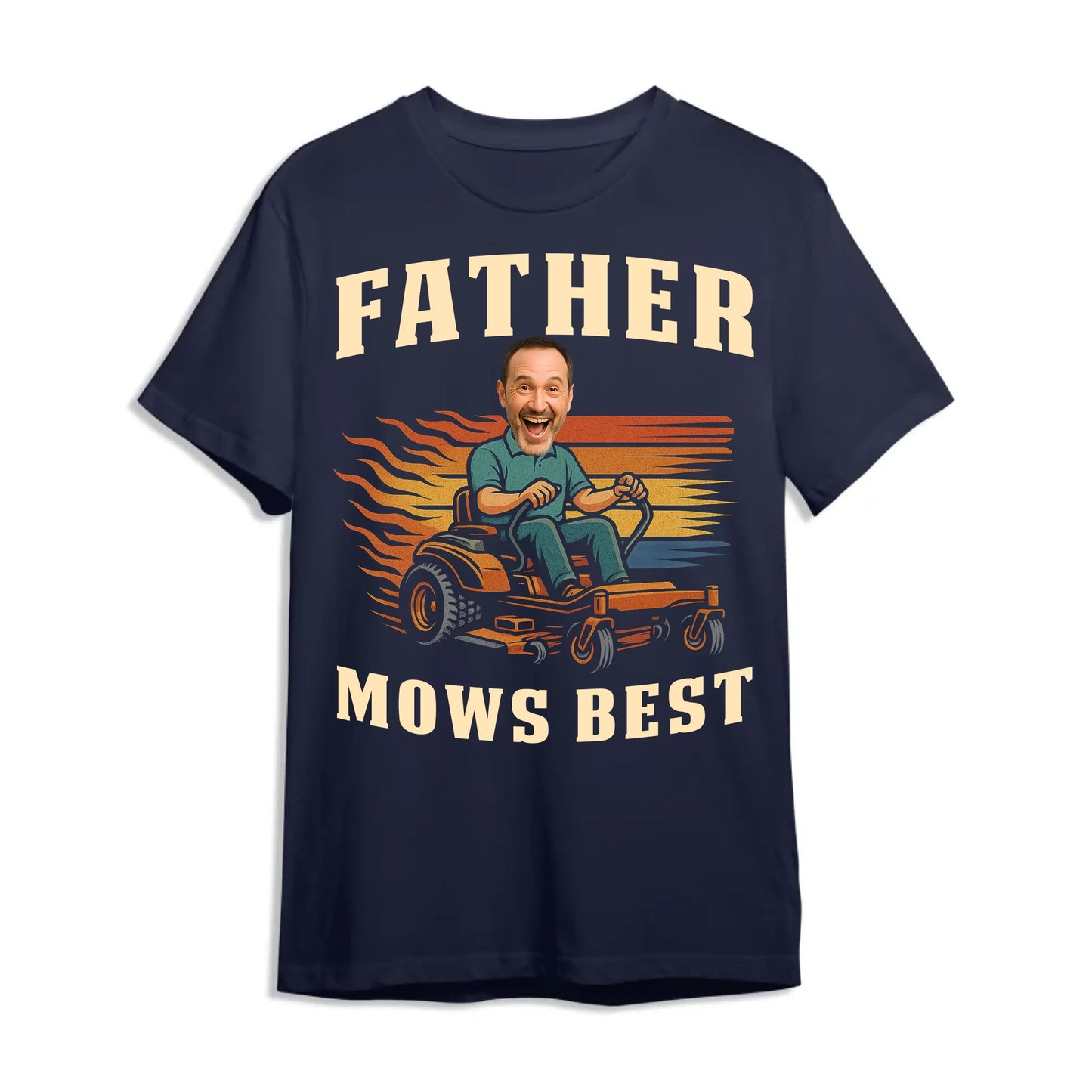Personalized Photo Dad, Father Mows Best Shirt, Funny Lawn Mowing Dad Shirt, Father’s Day Gift - Custom Choo