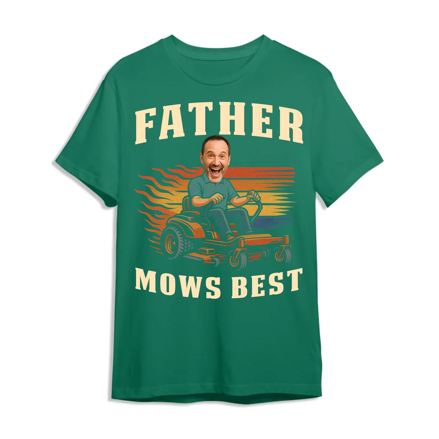 Personalized Photo Dad, Father Mows Best Shirt, Funny Lawn Mowing Dad Shirt, Father’s Day Gift - Custom Choo