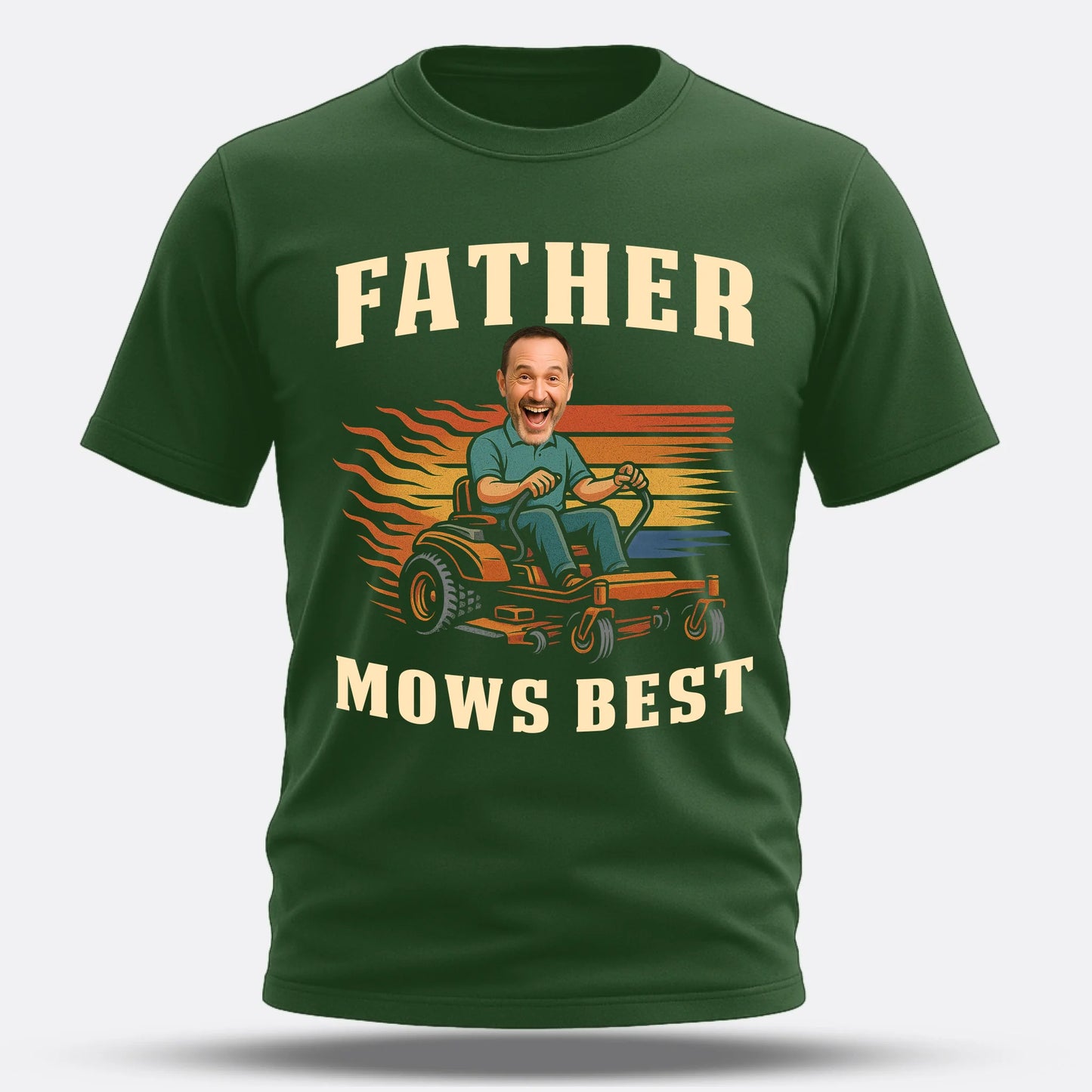 Personalized Photo Dad, Father Mows Best Shirt, Funny Lawn Mowing Dad Shirt, Father’s Day Gift - Custom Choo