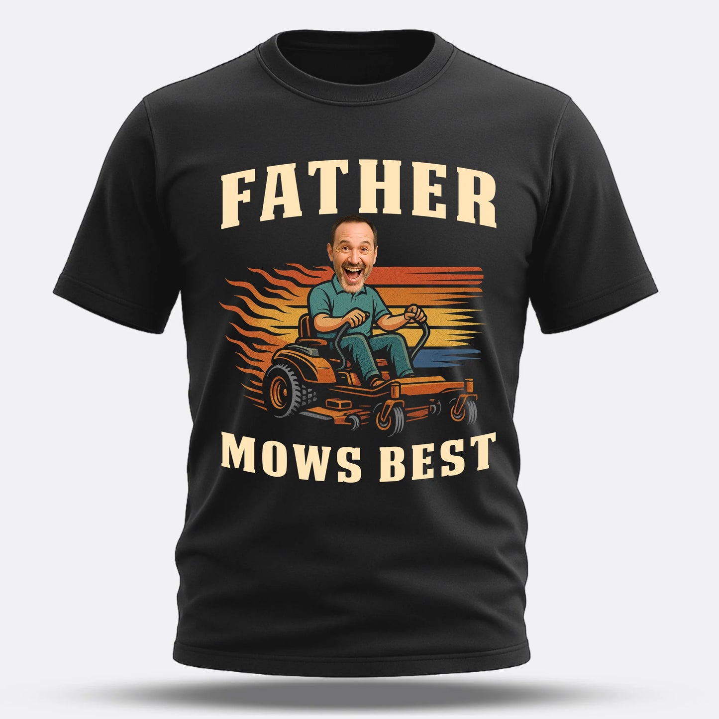 Personalized Photo Dad, Father Mows Best Shirt, Funny Lawn Mowing Dad Shirt, Father’s Day Gift - Custom Choo