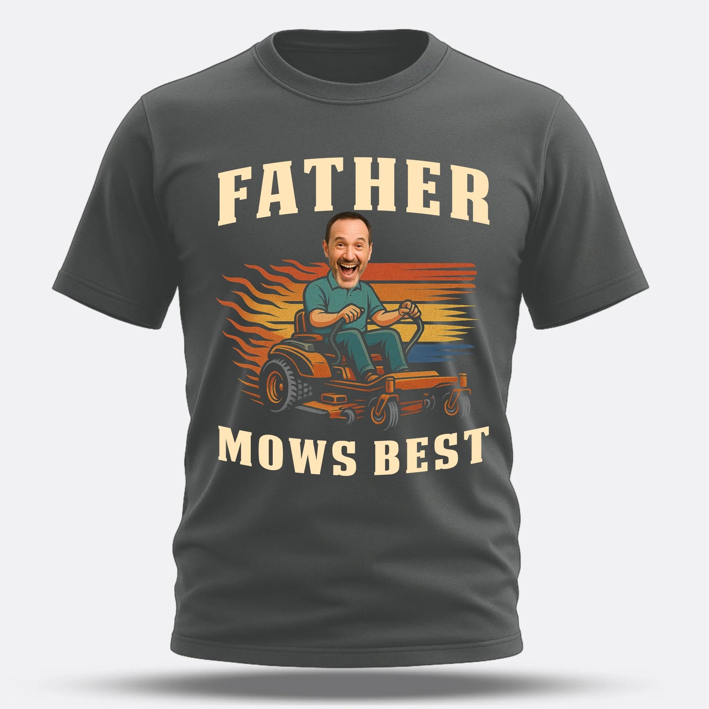 Personalized Photo Dad, Father Mows Best Shirt, Funny Lawn Mowing Dad Shirt, Father’s Day Gift - Custom Choo