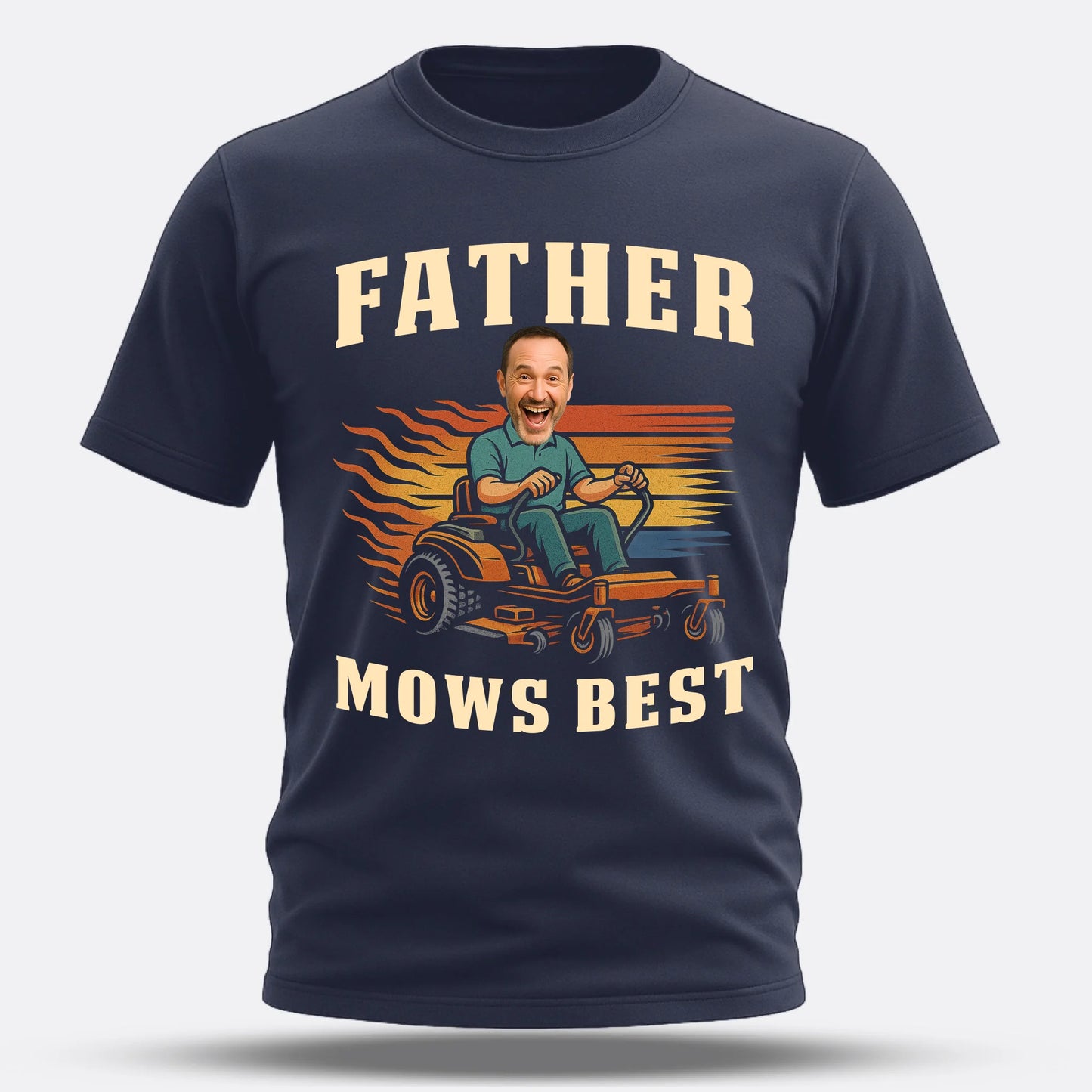 Personalized Photo Dad, Father Mows Best Shirt, Funny Lawn Mowing Dad Shirt, Father’s Day Gift - Custom Choo