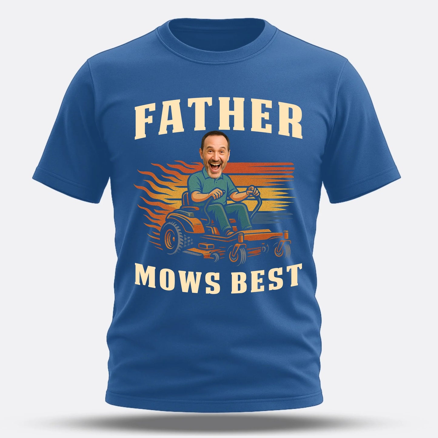 Personalized Photo Dad, Father Mows Best Shirt, Funny Lawn Mowing Dad Shirt, Father’s Day Gift - Custom Choo