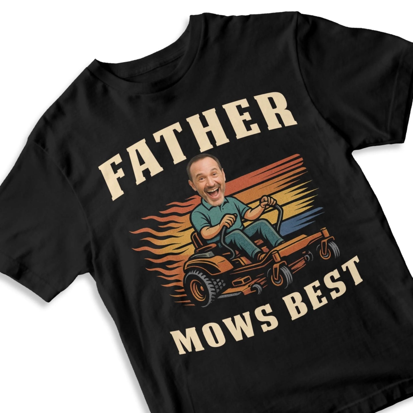 Personalized Photo Dad, Father Mows Best Shirt, Funny Lawn Mowing Dad Shirt, Father’s Day Gift - Custom Choo