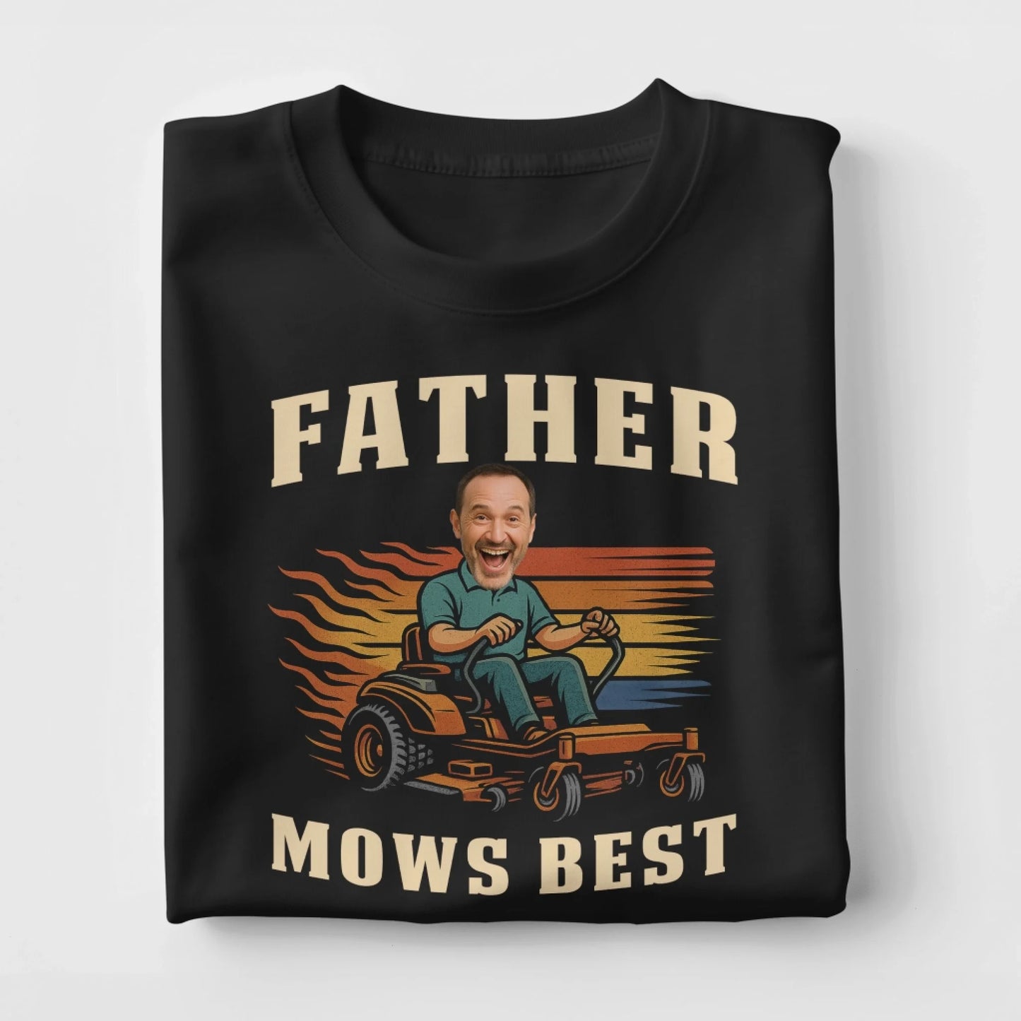Personalized Photo Dad, Father Mows Best Shirt, Funny Lawn Mowing Dad Shirt, Father’s Day Gift - Custom Choo