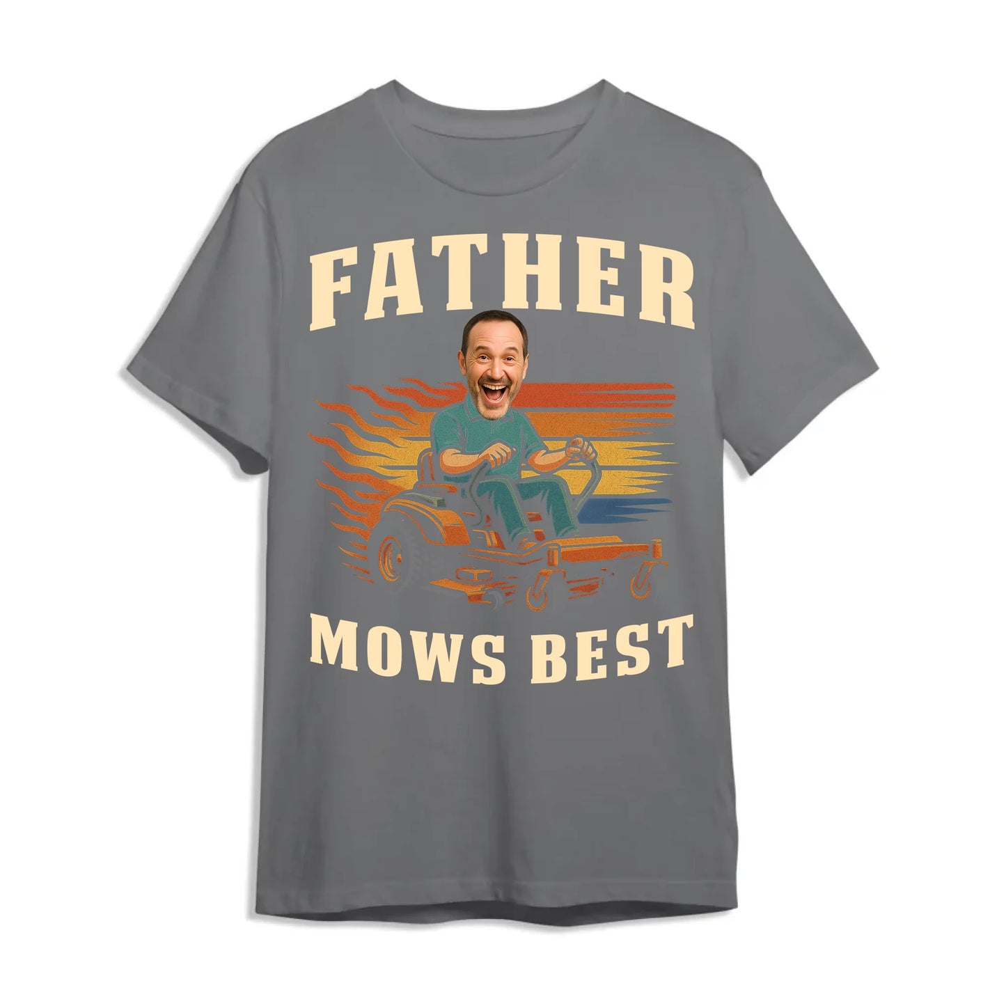 Personalized Photo Dad, Father Mows Best Shirt, Funny Lawn Mowing Dad Shirt, Father’s Day Gift - Custom Choo