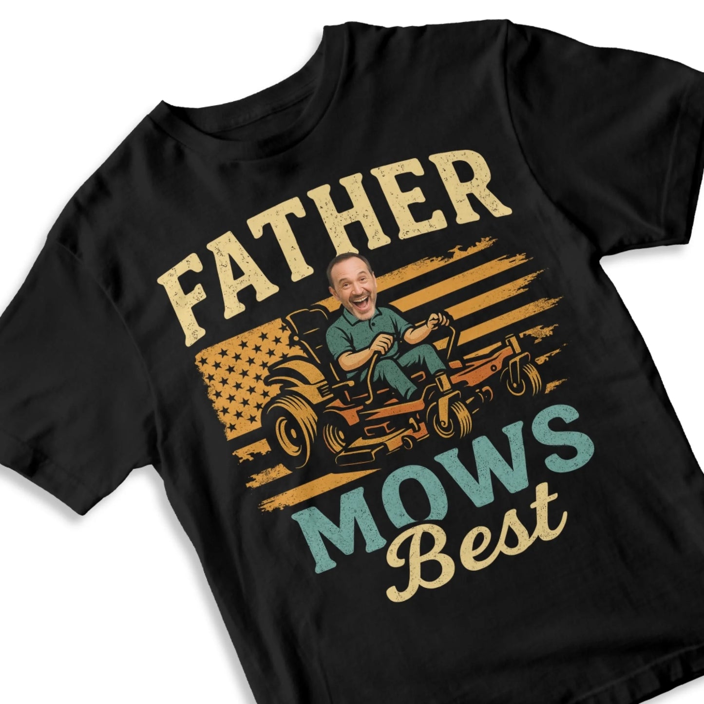 Father Mows Best Shirt, Funny Lawn Mowing Dad Shirt, Father’s Day Gift, Personalized Photo Dad - Custom Choo