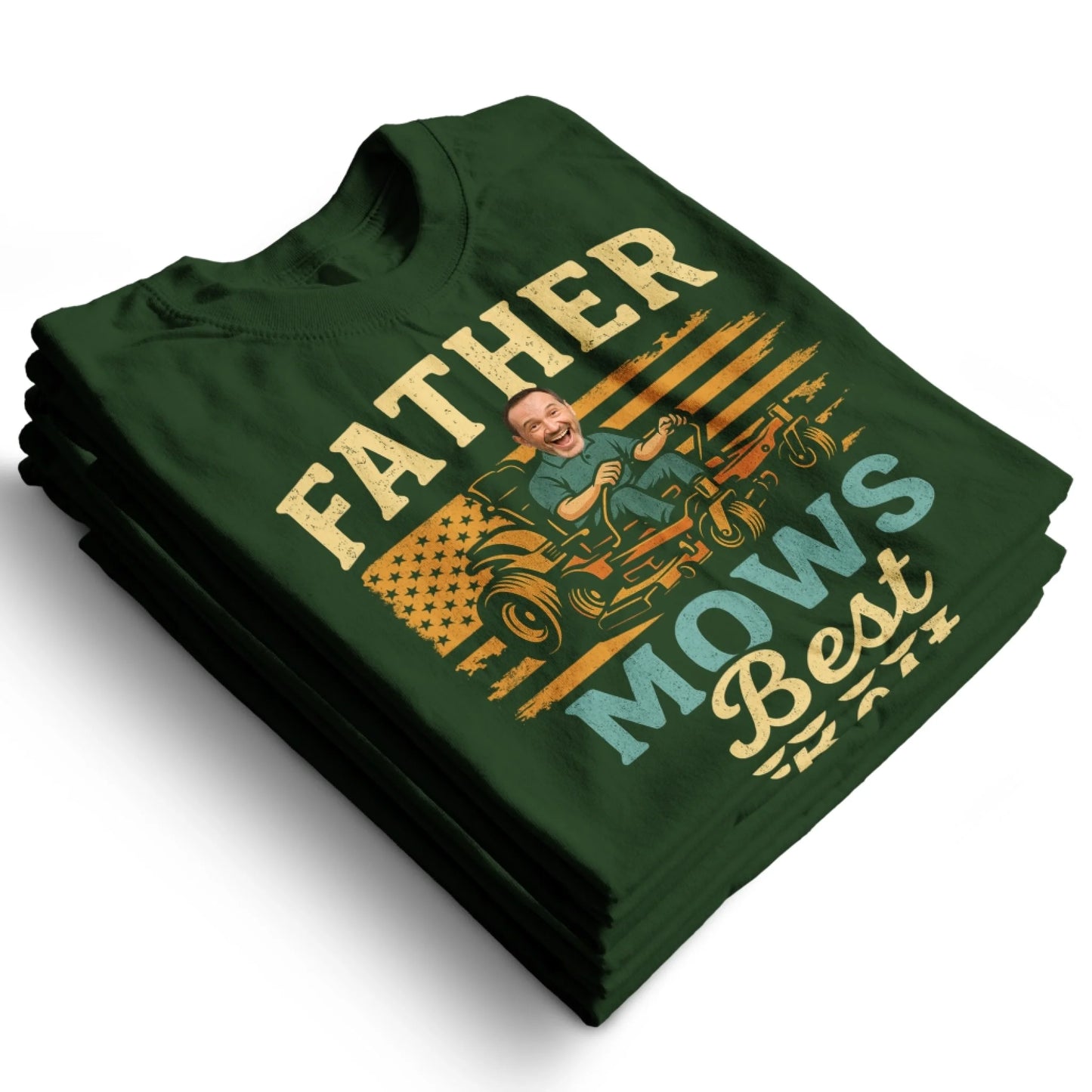 Father Mows Best Shirt, Funny Lawn Mowing Dad Shirt, Father’s Day Gift, Personalized Photo Dad - Custom Choo