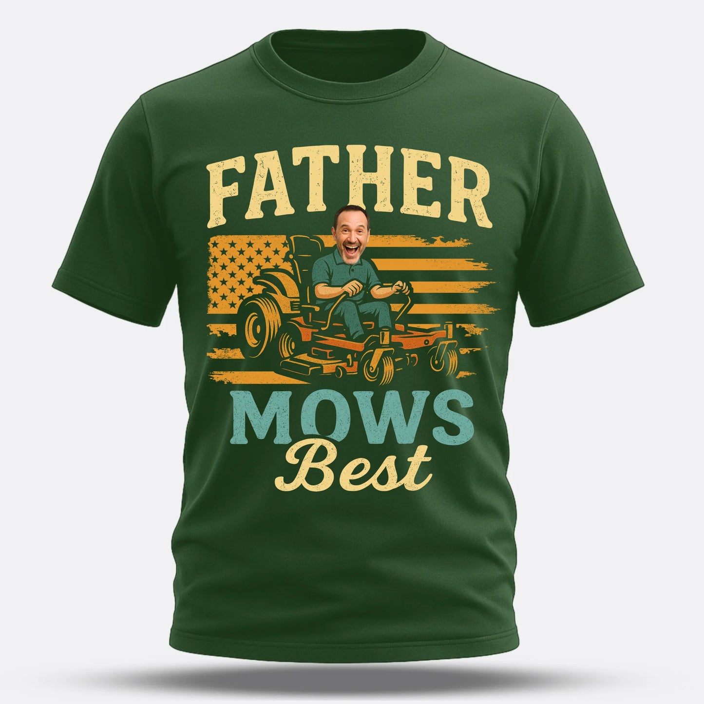 Father Mows Best Shirt, Funny Lawn Mowing Dad Shirt, Father’s Day Gift, Personalized Photo Dad - Custom Choo
