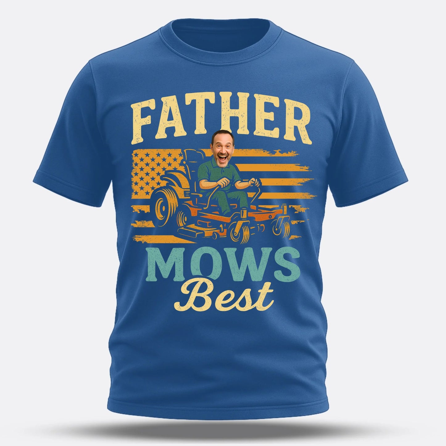 Father Mows Best Shirt, Funny Lawn Mowing Dad Shirt, Father’s Day Gift, Personalized Photo Dad - Custom Choo