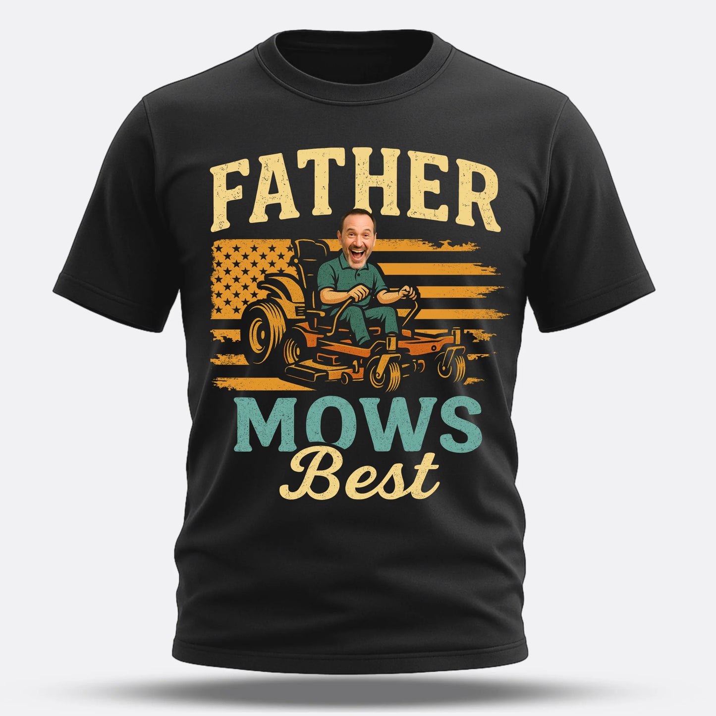 Father Mows Best Shirt, Funny Lawn Mowing Dad Shirt, Father’s Day Gift, Personalized Photo Dad - Custom Choo