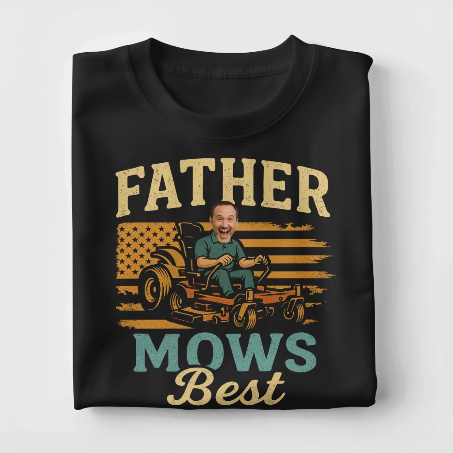 Father Mows Best Shirt, Funny Lawn Mowing Dad Shirt, Father’s Day Gift, Personalized Photo Dad - Custom Choo