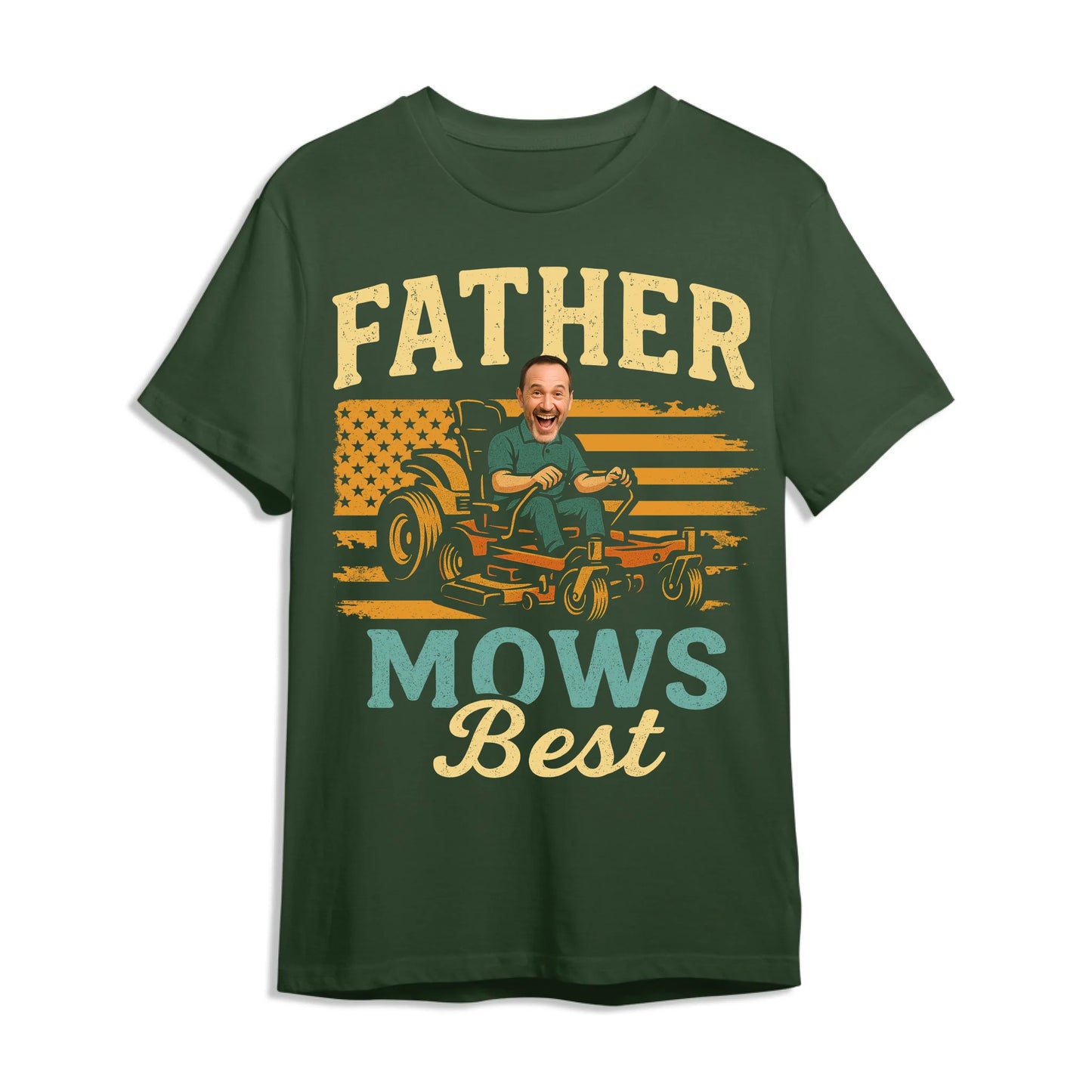 Father Mows Best Shirt, Funny Lawn Mowing Dad Shirt, Father’s Day Gift, Personalized Photo Dad - Custom Choo