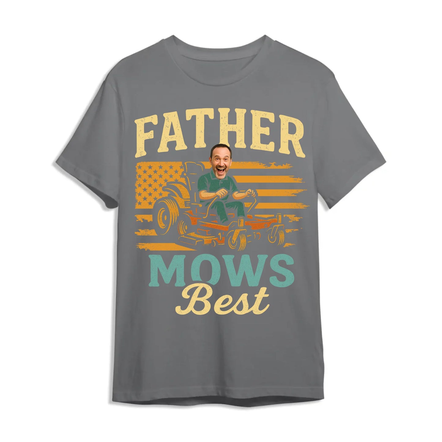 Father Mows Best Shirt, Funny Lawn Mowing Dad Shirt, Father’s Day Gift, Personalized Photo Dad - Custom Choo