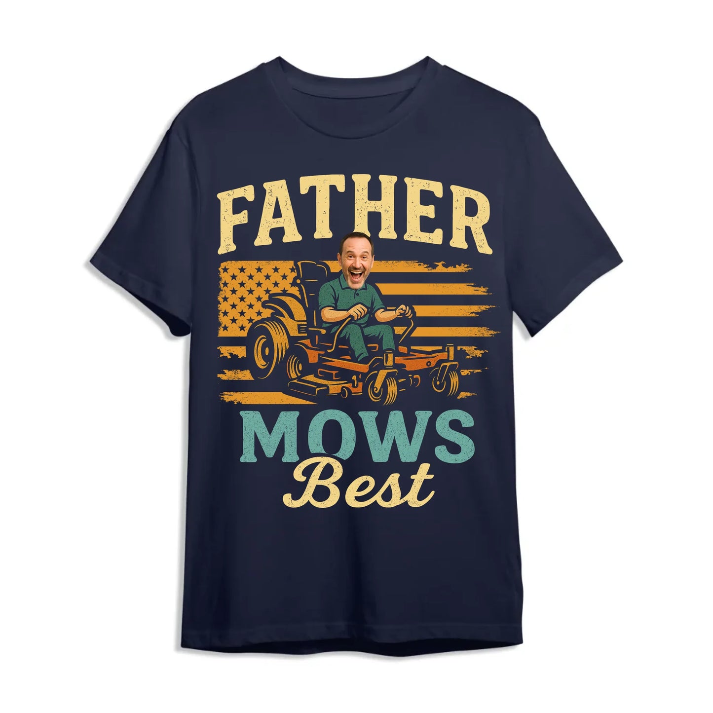 Father Mows Best Shirt, Funny Lawn Mowing Dad Shirt, Father’s Day Gift, Personalized Photo Dad - Custom Choo