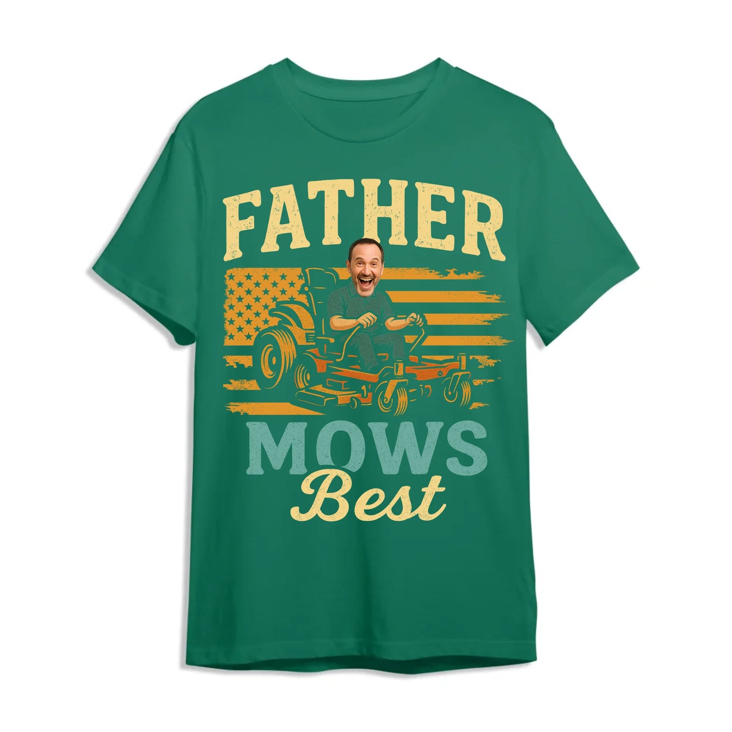 Father Mows Best Shirt, Funny Lawn Mowing Dad Shirt, Father’s Day Gift, Personalized Photo Dad - Custom Choo