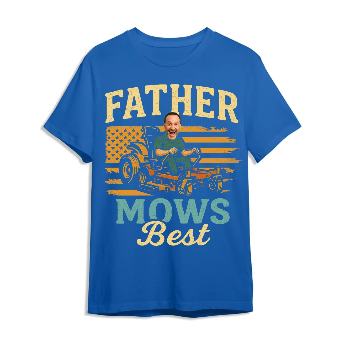 Father Mows Best Shirt, Funny Lawn Mowing Dad Shirt, Father’s Day Gift, Personalized Photo Dad - Custom Choo