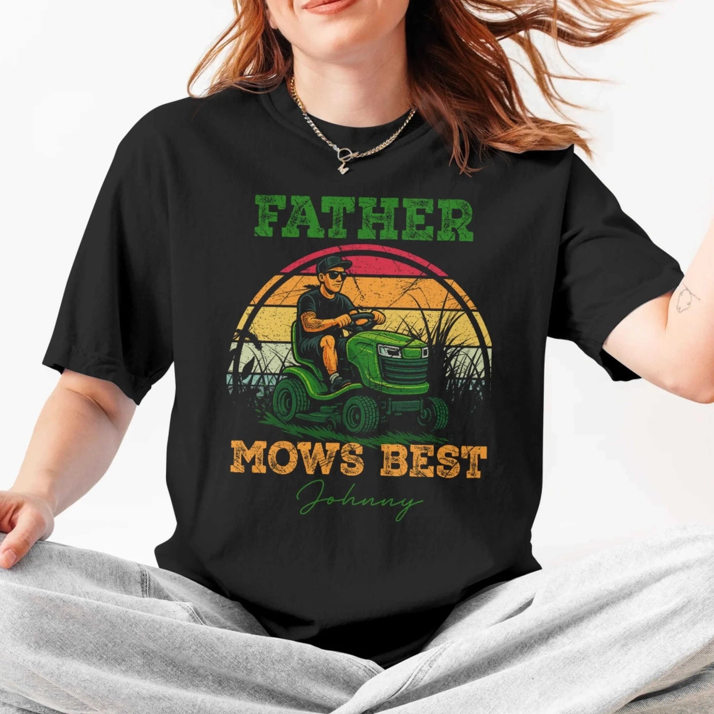 Father Mows Best - Gift For Dad, Father's Day - Custom Choo